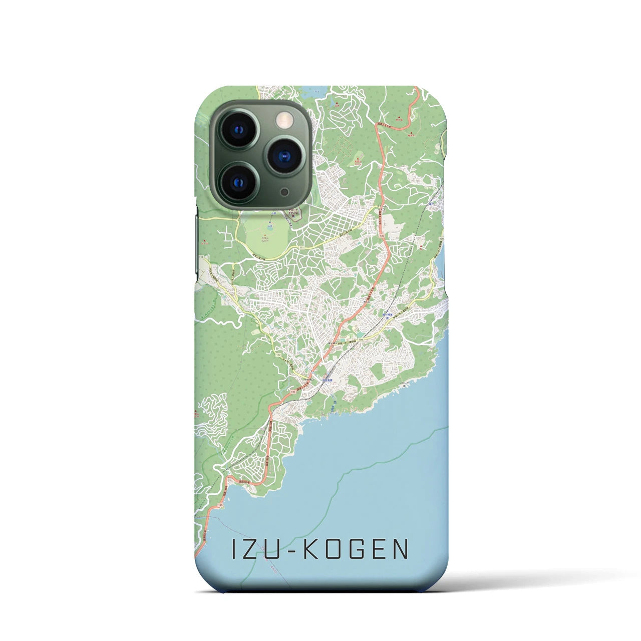 【伊豆高原】地図柄iPhoneケース（バックカバータイプ・ナチュラル）iPhone 11 Pro 用