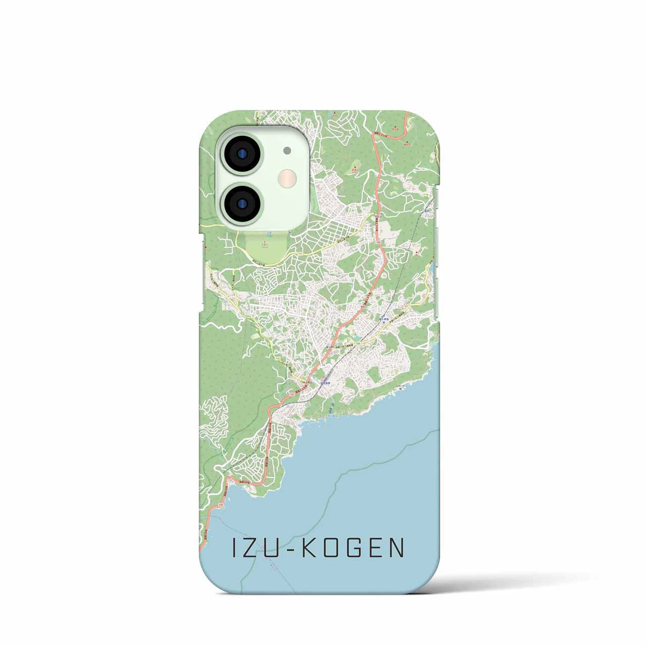 【伊豆高原】地図柄iPhoneケース（バックカバータイプ・ナチュラル）iPhone 12 mini 用
