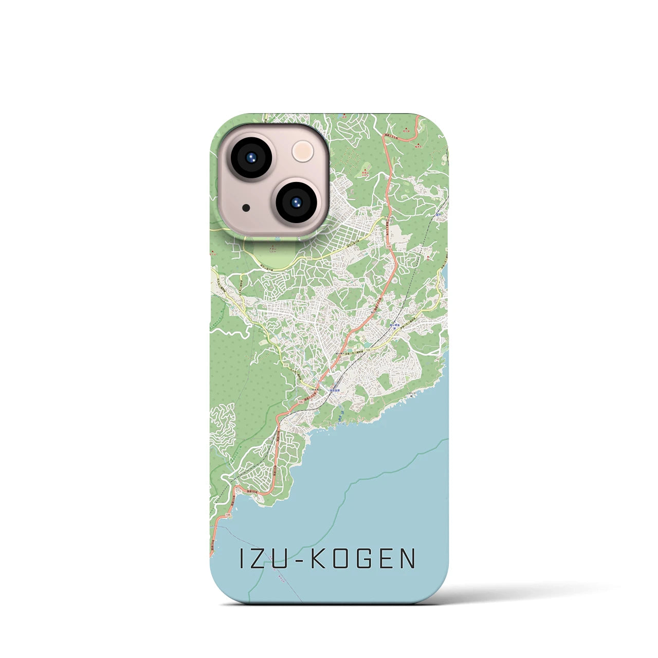 【伊豆高原】地図柄iPhoneケース（バックカバータイプ・ナチュラル）iPhone 13 mini 用