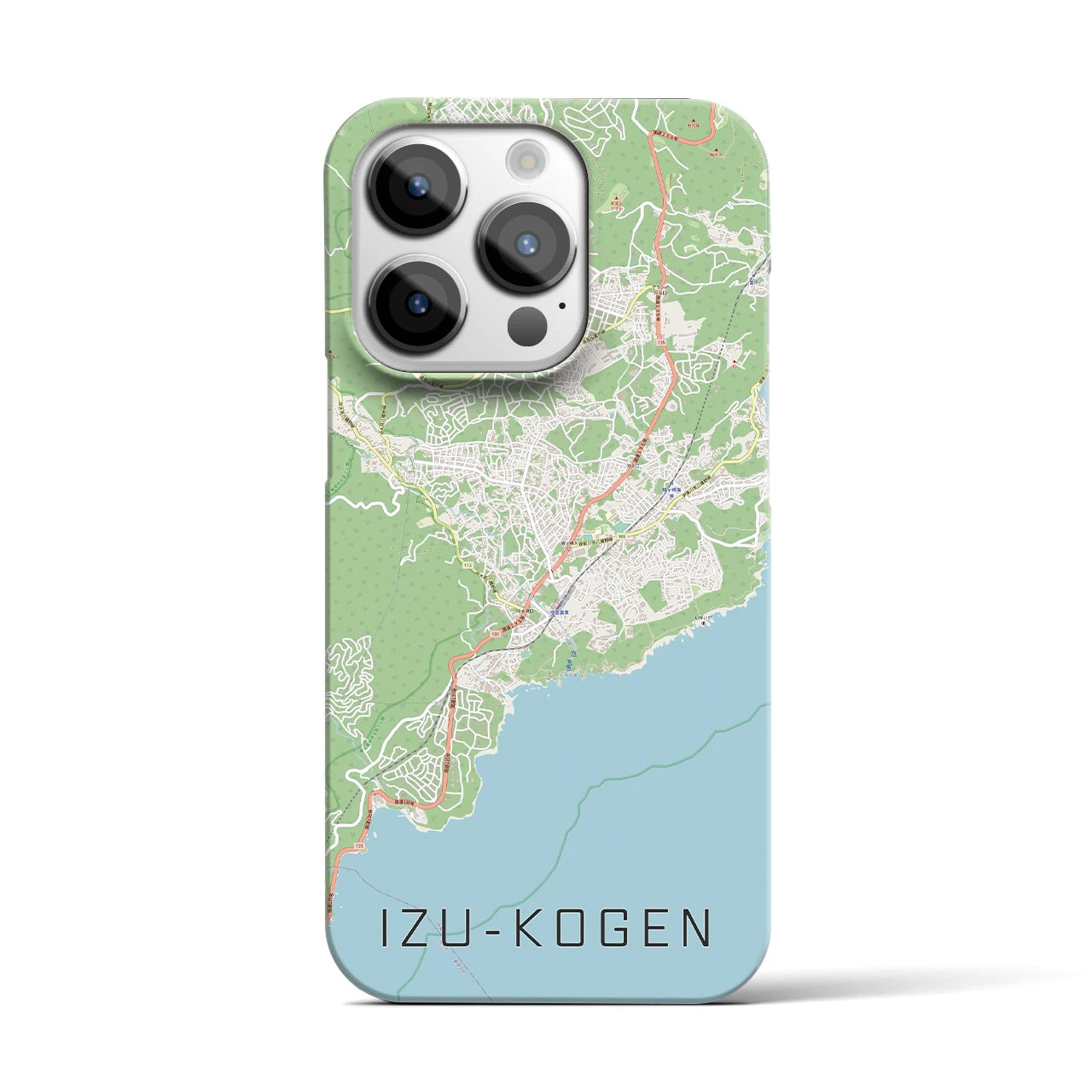 【伊豆高原】地図柄iPhoneケース（バックカバータイプ・ナチュラル）iPhone 14 Pro 用