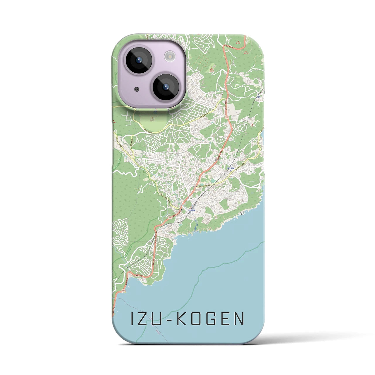【伊豆高原】地図柄iPhoneケース（バックカバータイプ・ナチュラル）iPhone 14 用