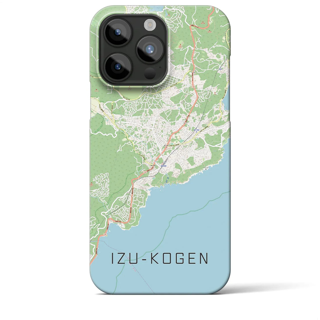 【伊豆高原】地図柄iPhoneケース（バックカバータイプ・ナチュラル）iPhone 15 Pro Max 用