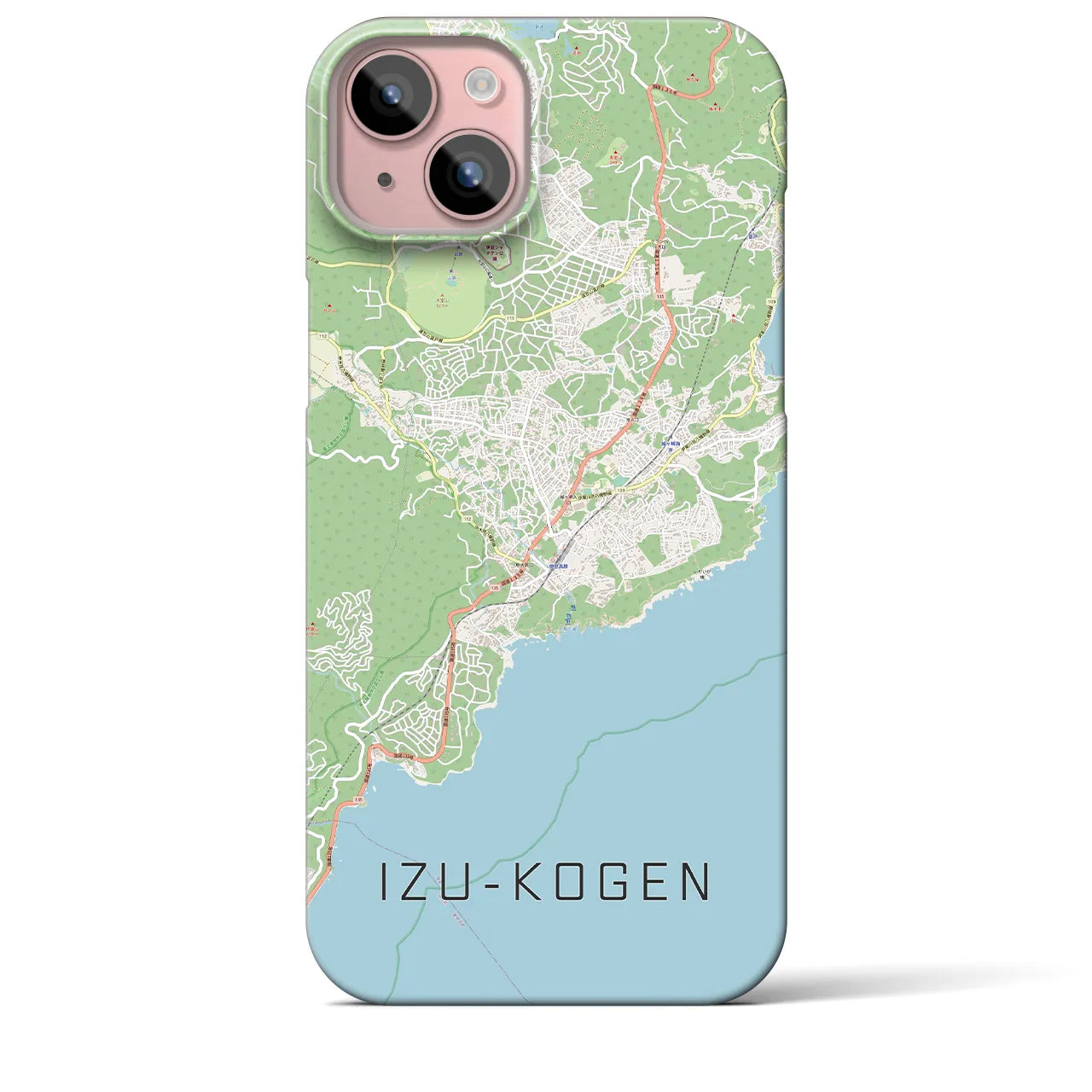 【伊豆高原】地図柄iPhoneケース（バックカバータイプ・ナチュラル）iPhone 15 Plus 用