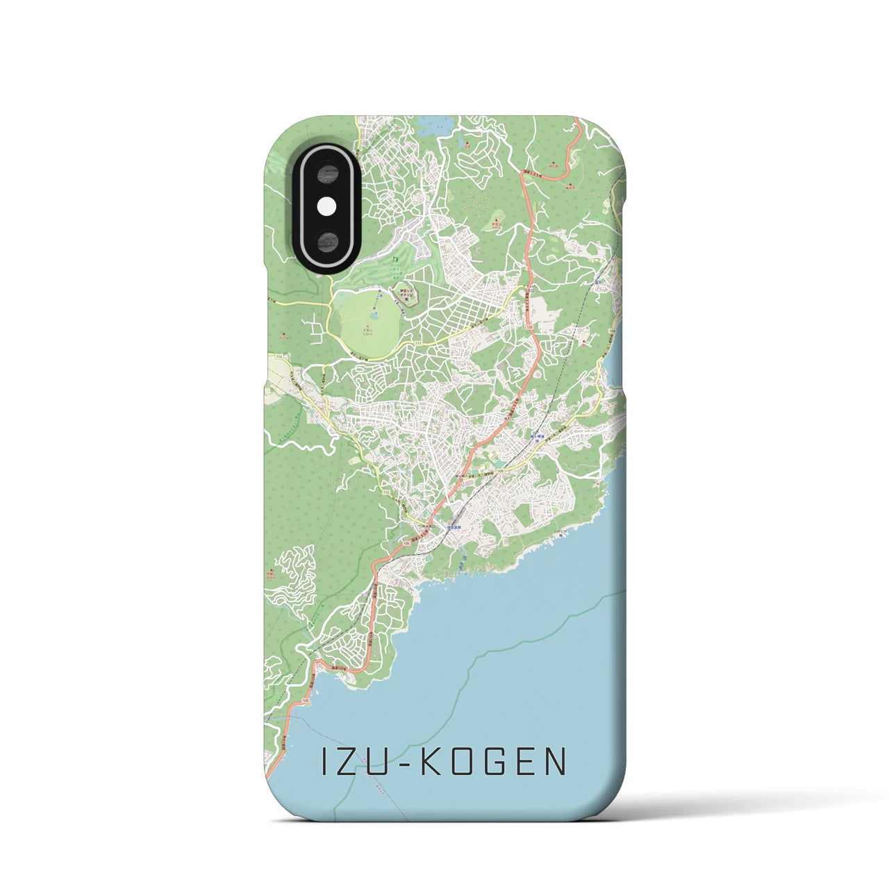 【伊豆高原】地図柄iPhoneケース（バックカバータイプ・ナチュラル）iPhone XS / X 用