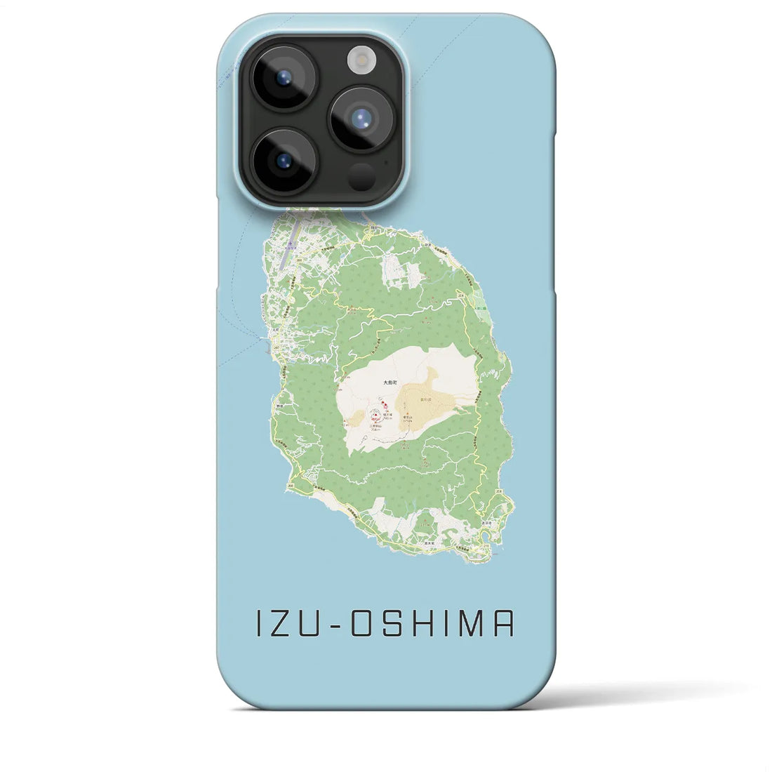 【伊豆大島】地図柄iPhoneケース（バックカバータイプ・ナチュラル）iPhone 15 Pro Max 用