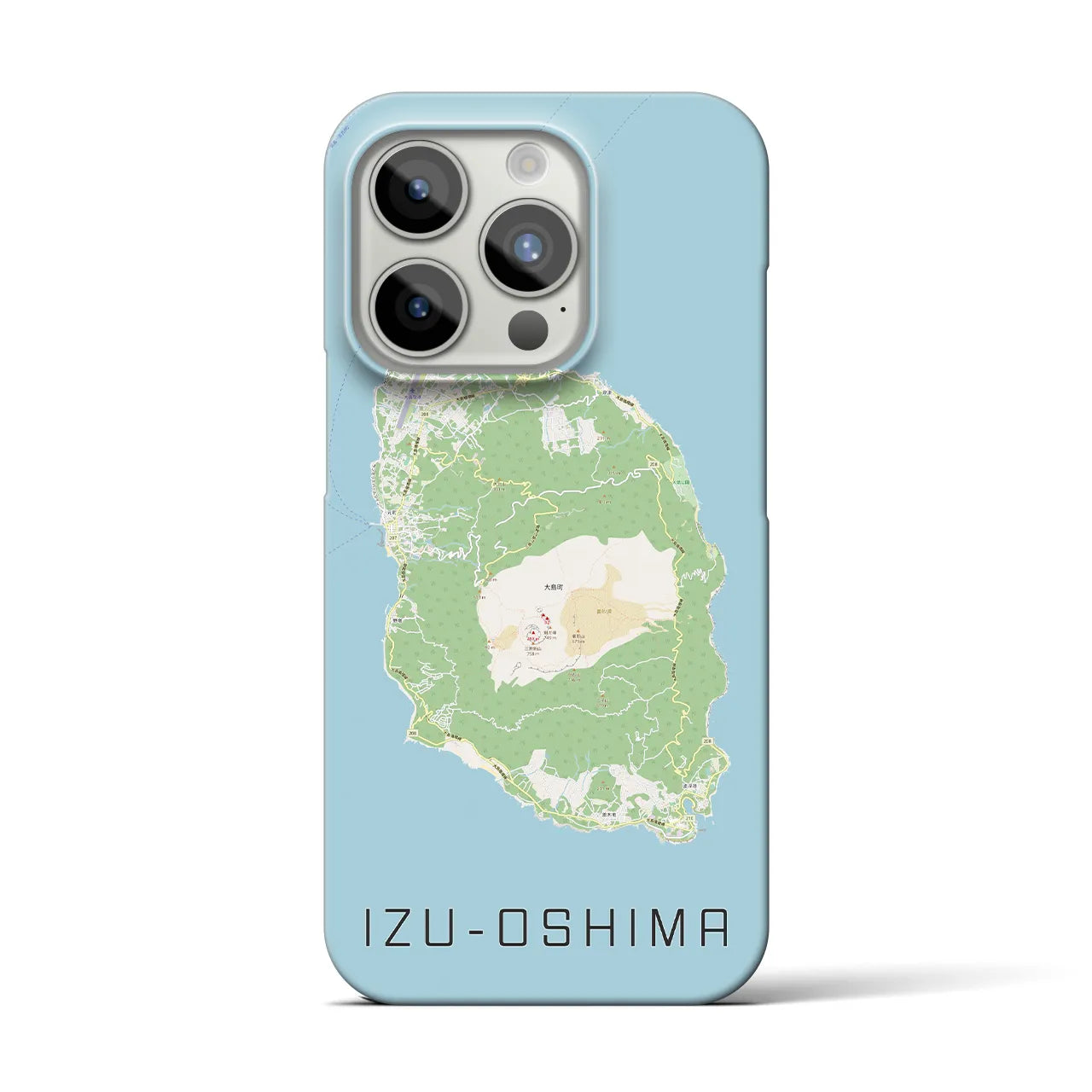 【伊豆大島】地図柄iPhoneケース（バックカバータイプ・ナチュラル）iPhone 15 Pro 用