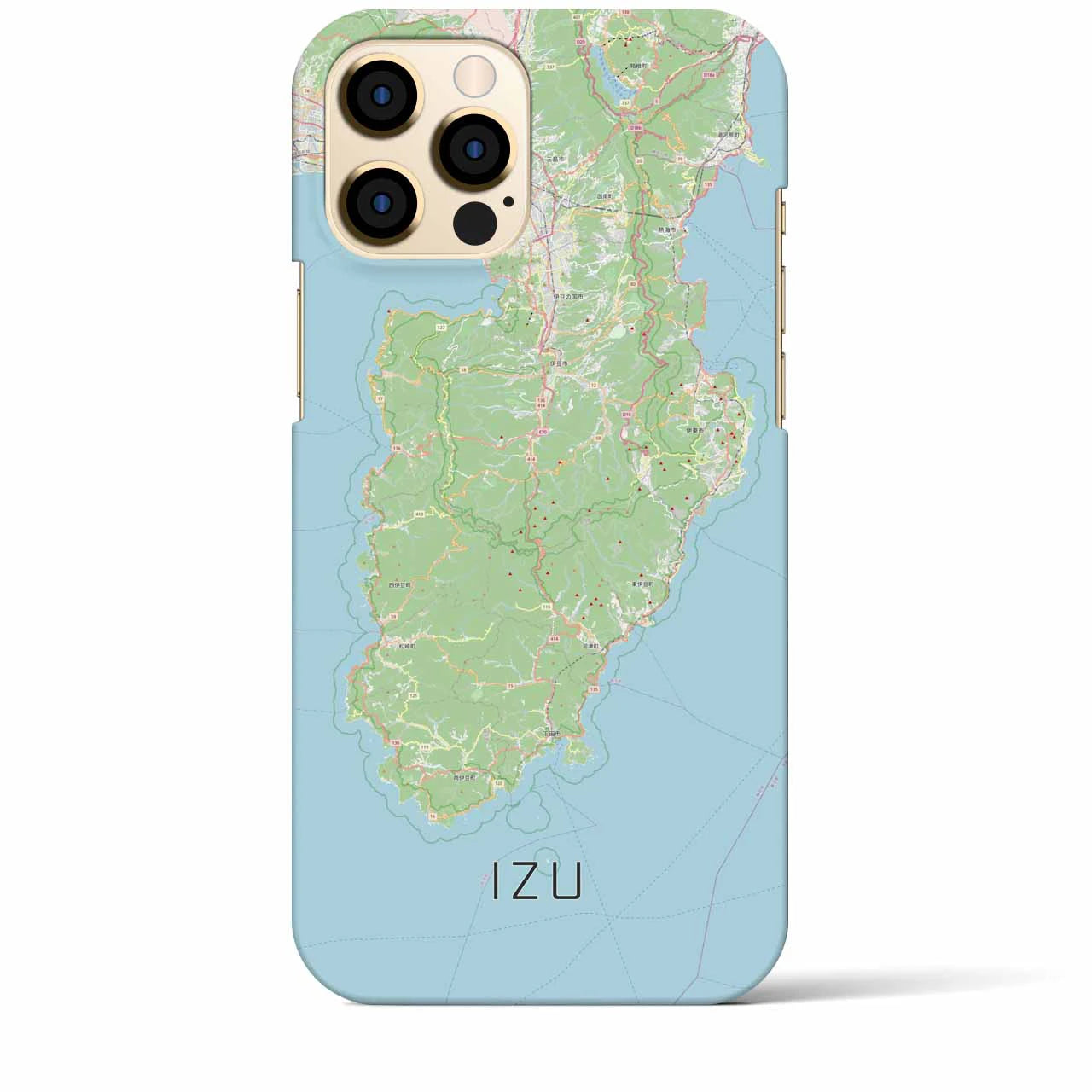 【伊豆2】地図柄iPhoneケース（バックカバータイプ・ナチュラル）iPhone 12 Pro Max 用