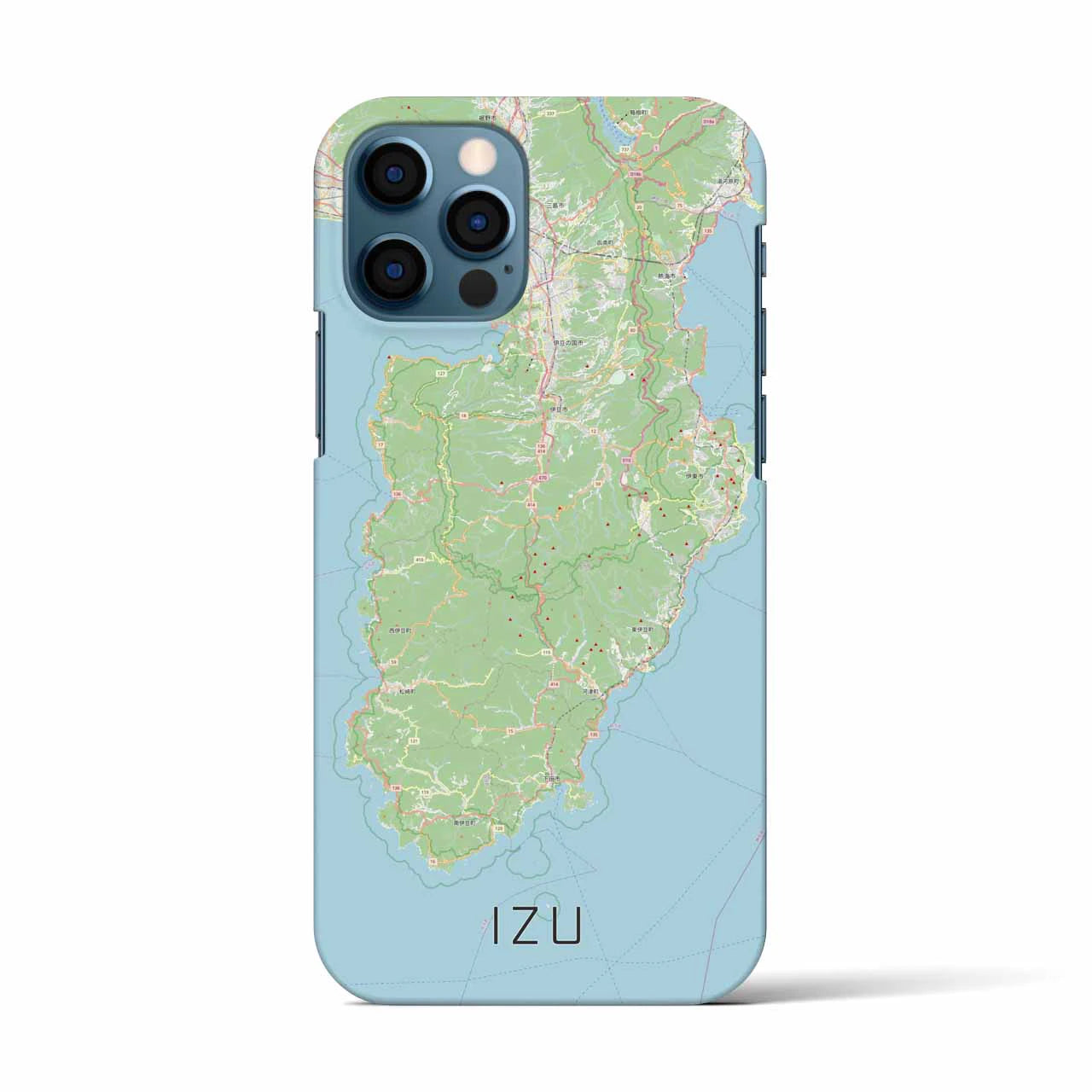 【伊豆2】地図柄iPhoneケース（バックカバータイプ・ナチュラル）iPhone 12 / 12 Pro 用