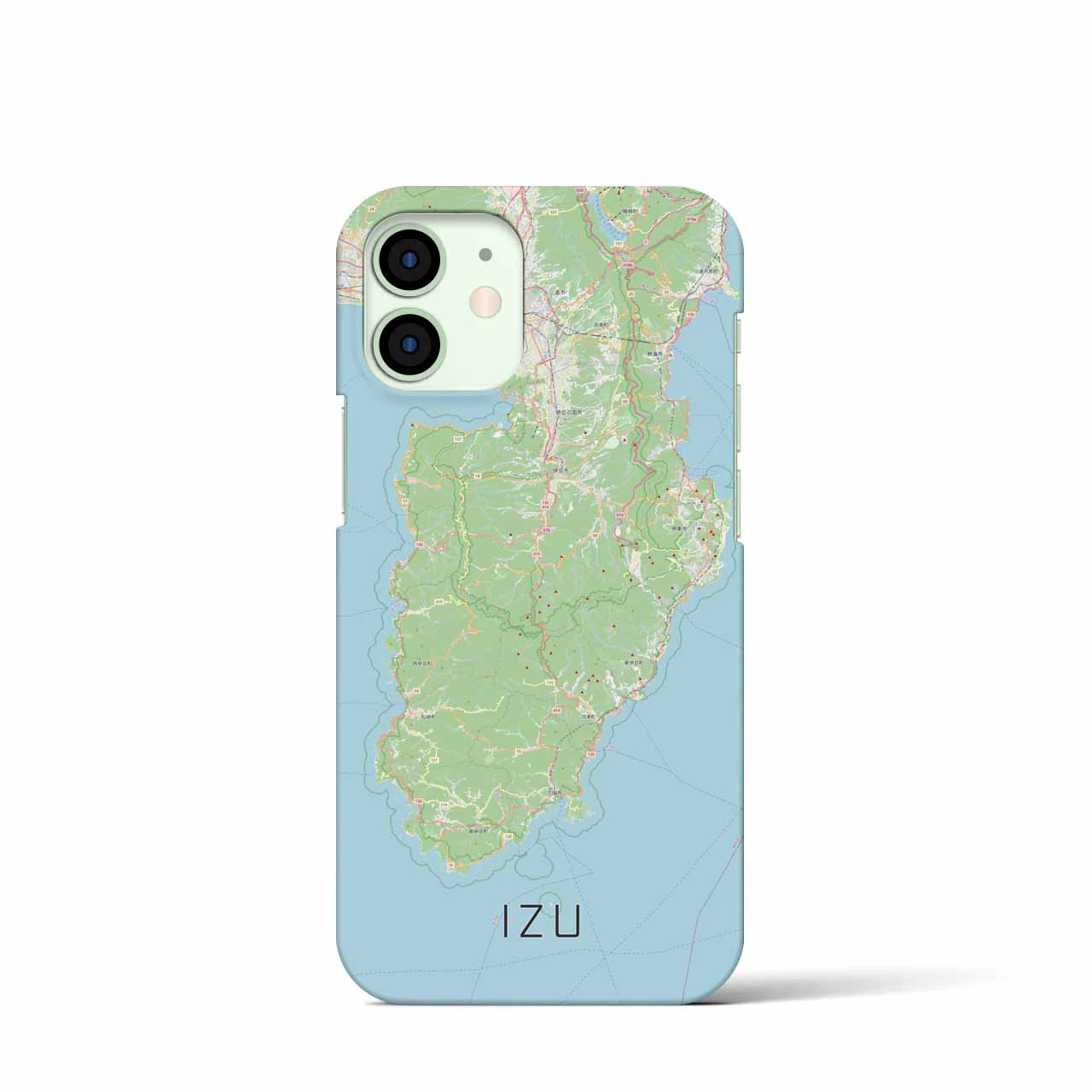 【伊豆2】地図柄iPhoneケース（バックカバータイプ・ナチュラル）iPhone 12 mini 用