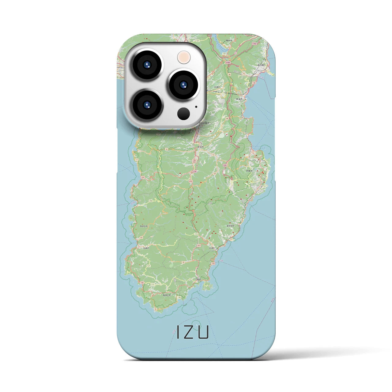 【伊豆2】地図柄iPhoneケース（バックカバータイプ・ナチュラル）iPhone 13 Pro 用