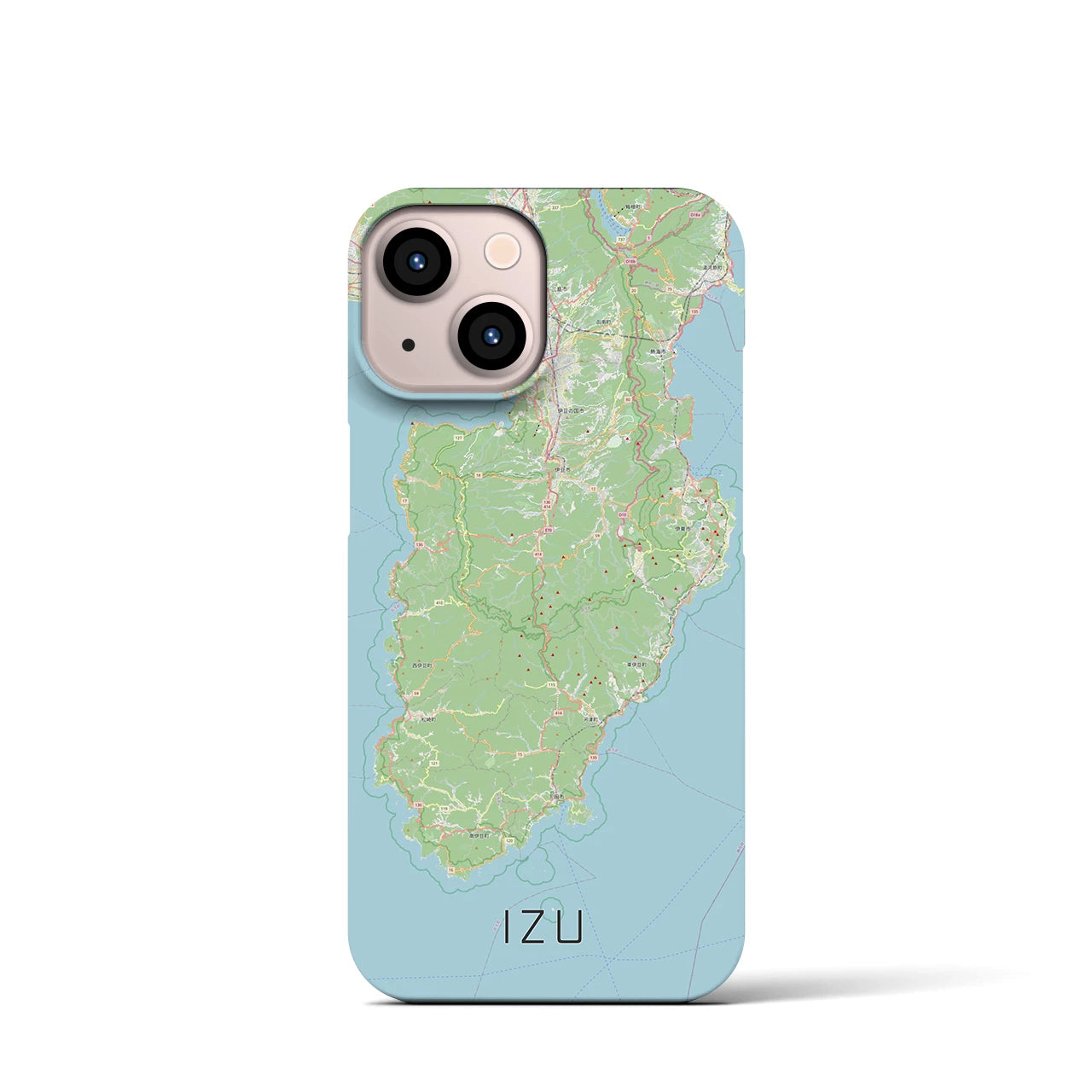 【伊豆2】地図柄iPhoneケース（バックカバータイプ・ナチュラル）iPhone 13 mini 用