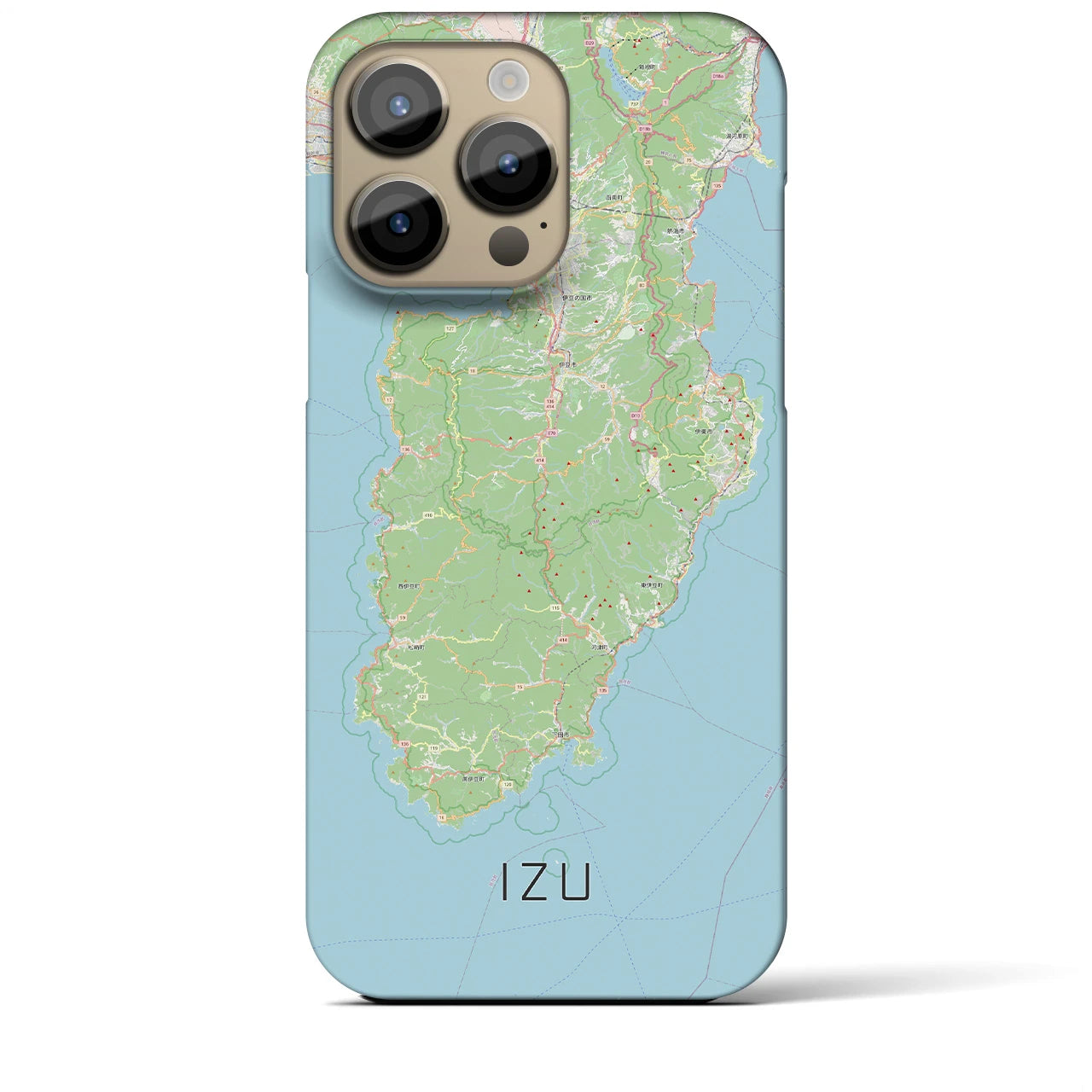 【伊豆2】地図柄iPhoneケース（バックカバータイプ・ナチュラル）iPhone 14 Pro Max 用