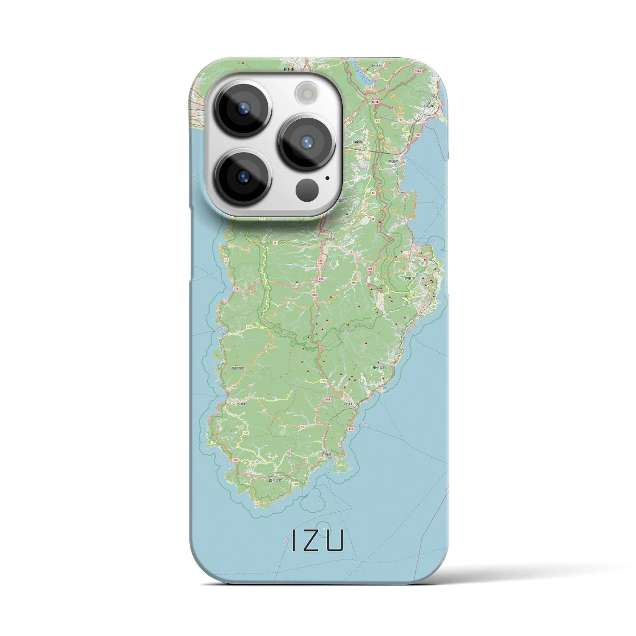 【伊豆2】地図柄iPhoneケース（バックカバータイプ・ナチュラル）iPhone 14 Pro 用