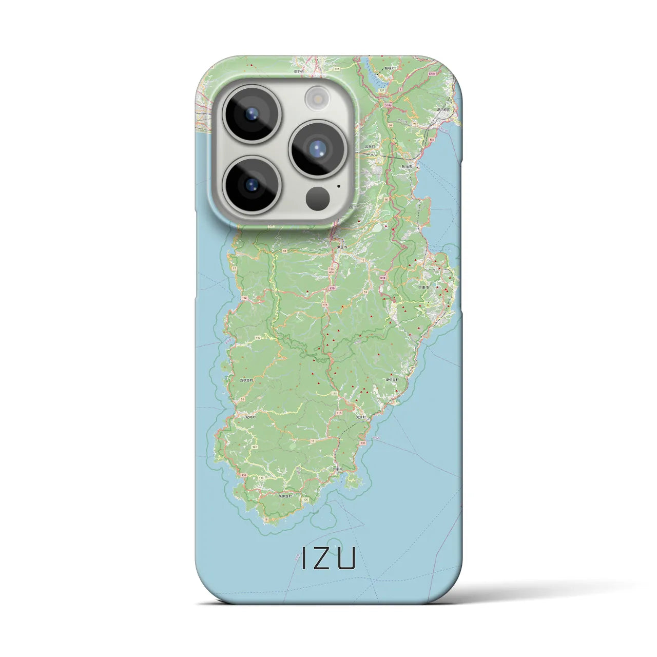 【伊豆2】地図柄iPhoneケース（バックカバータイプ・ナチュラル）iPhone 15 Pro 用