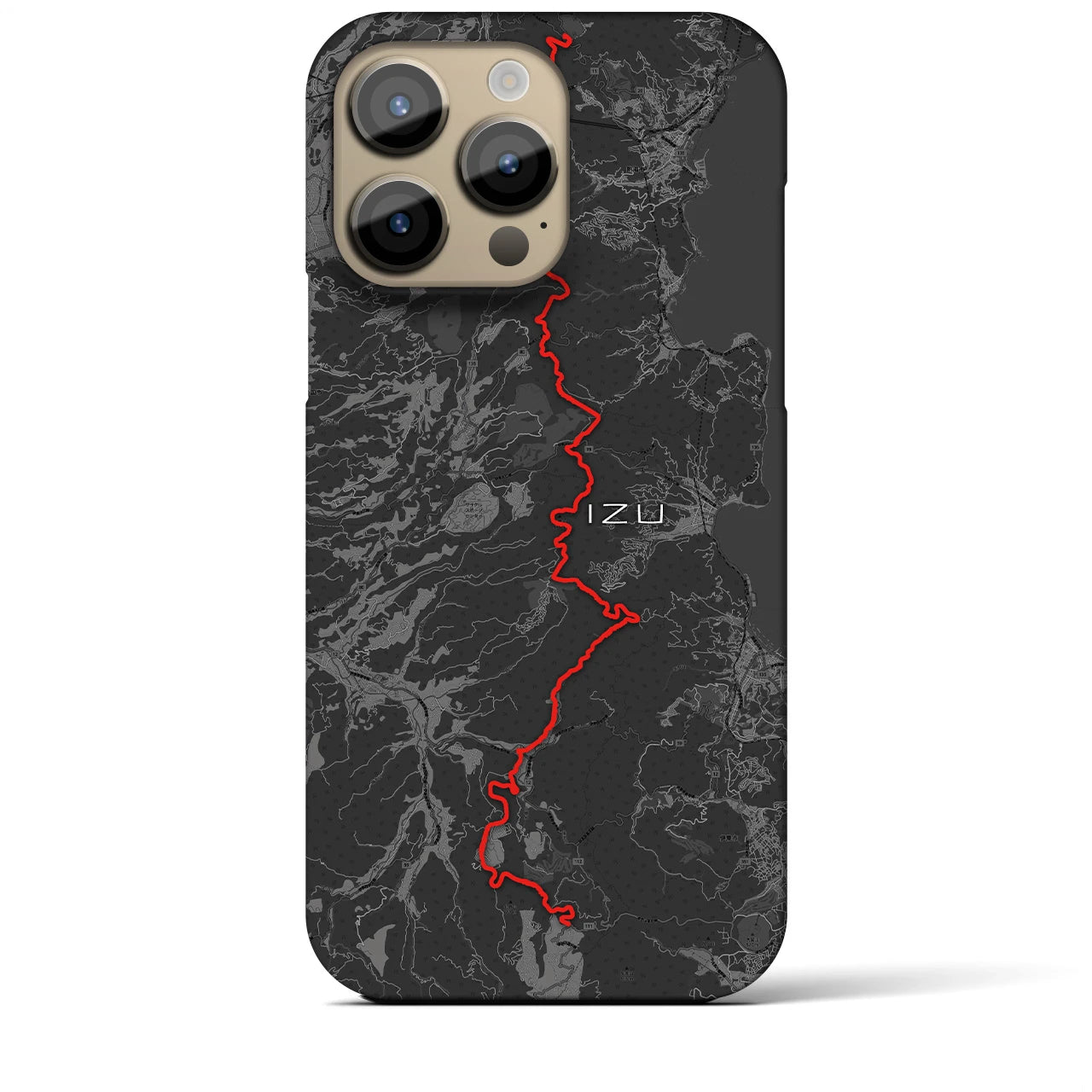 Recipro × Crossfield【伊豆】地図柄iPhoneケース（バックカバータイプ・チャコール）iPhone 14 Pro Max 用