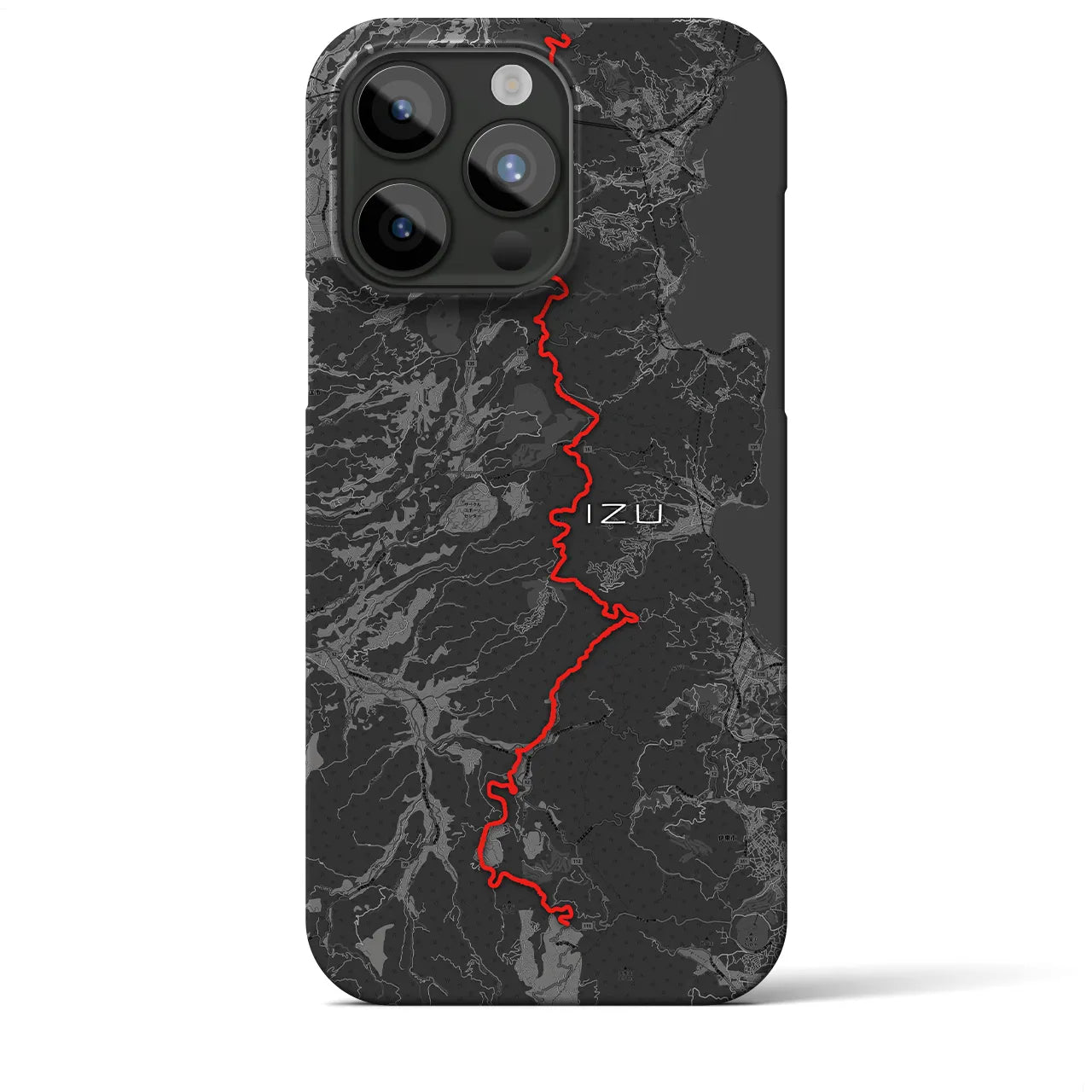 Recipro × Crossfield【伊豆】地図柄iPhoneケース（バックカバータイプ・チャコール）iPhone 15 Pro Max 用