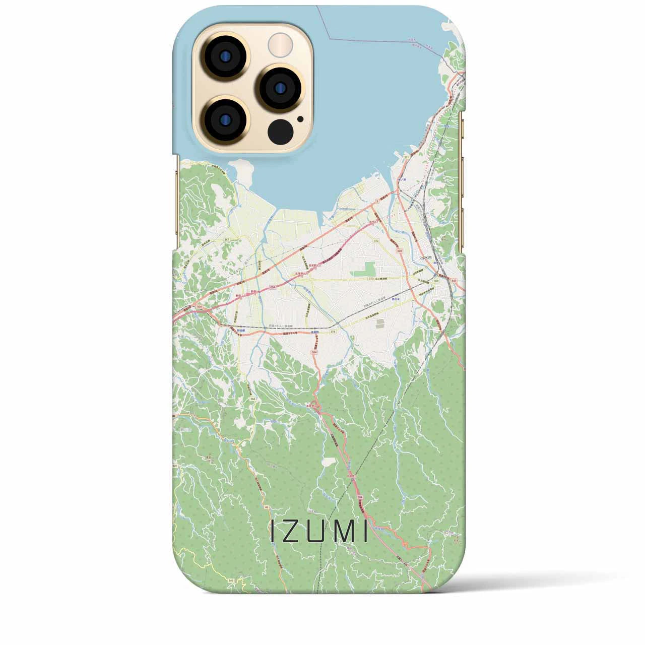 【出水】地図柄iPhoneケース（バックカバータイプ・ナチュラル）iPhone 12 Pro Max 用