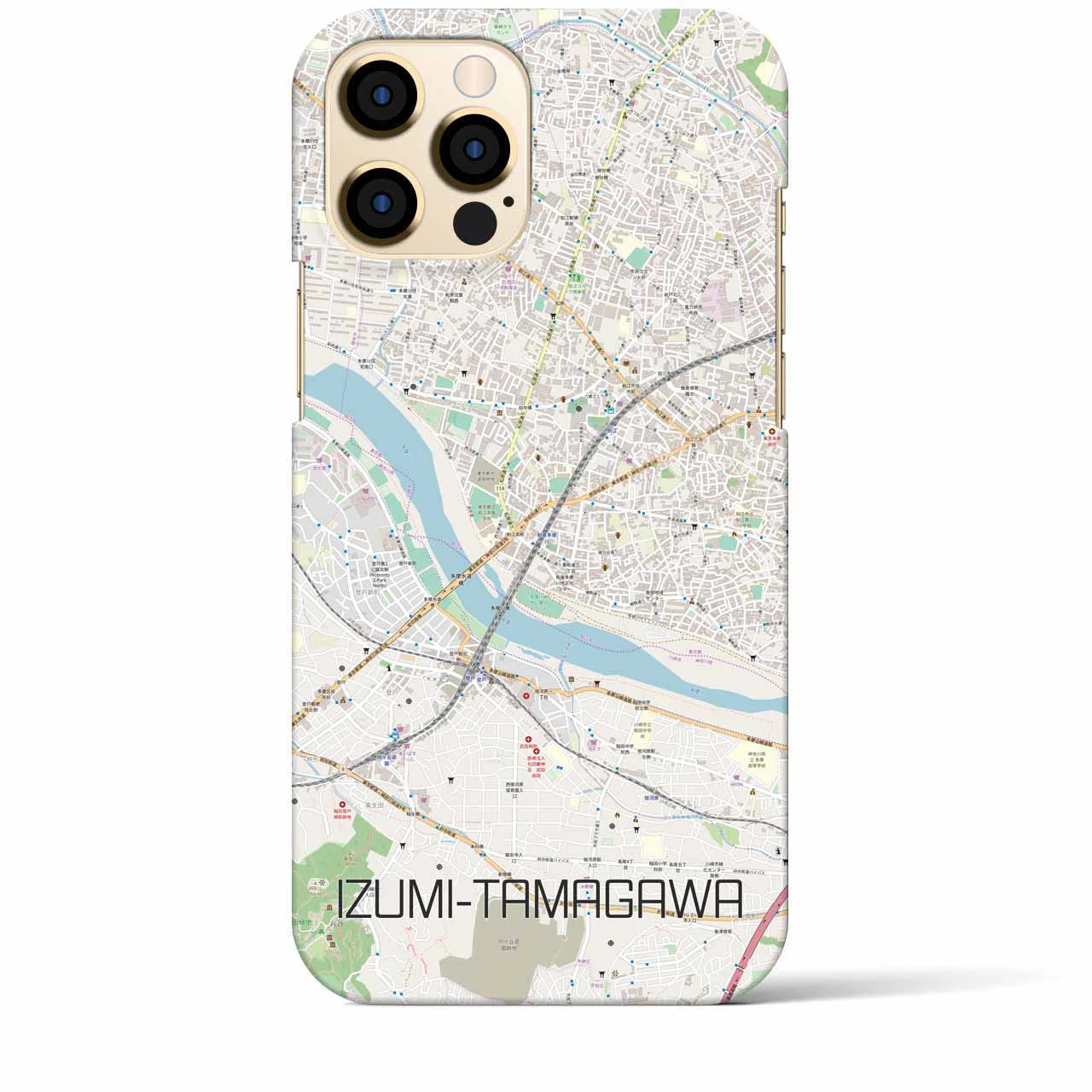 【和泉多摩川】地図柄iPhoneケース（バックカバータイプ・ナチュラル）iPhone 12 Pro Max 用