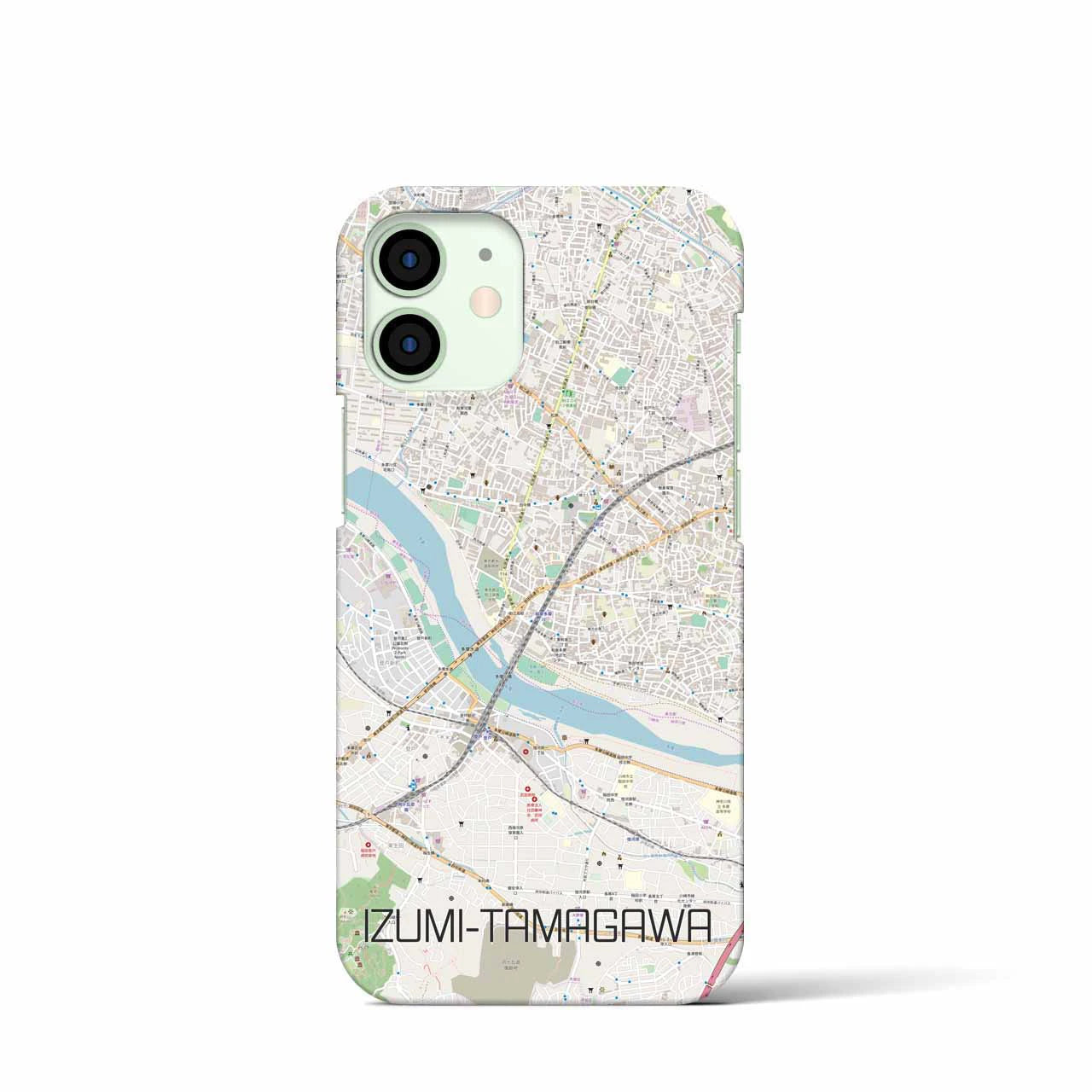 【和泉多摩川】地図柄iPhoneケース（バックカバータイプ・ナチュラル）iPhone 12 mini 用