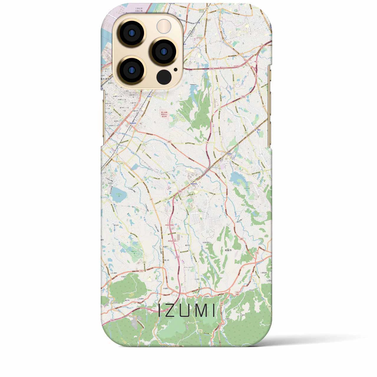 【和泉】地図柄iPhoneケース（バックカバータイプ・ナチュラル）iPhone 12 Pro Max 用