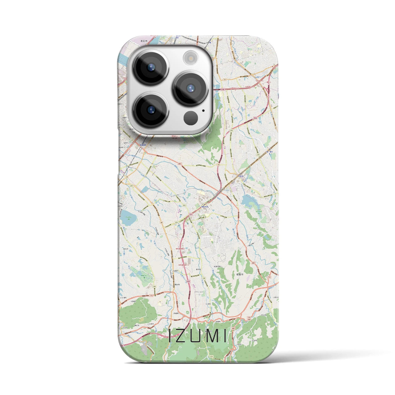 【和泉】地図柄iPhoneケース（バックカバータイプ・ナチュラル）iPhone 14 Pro 用