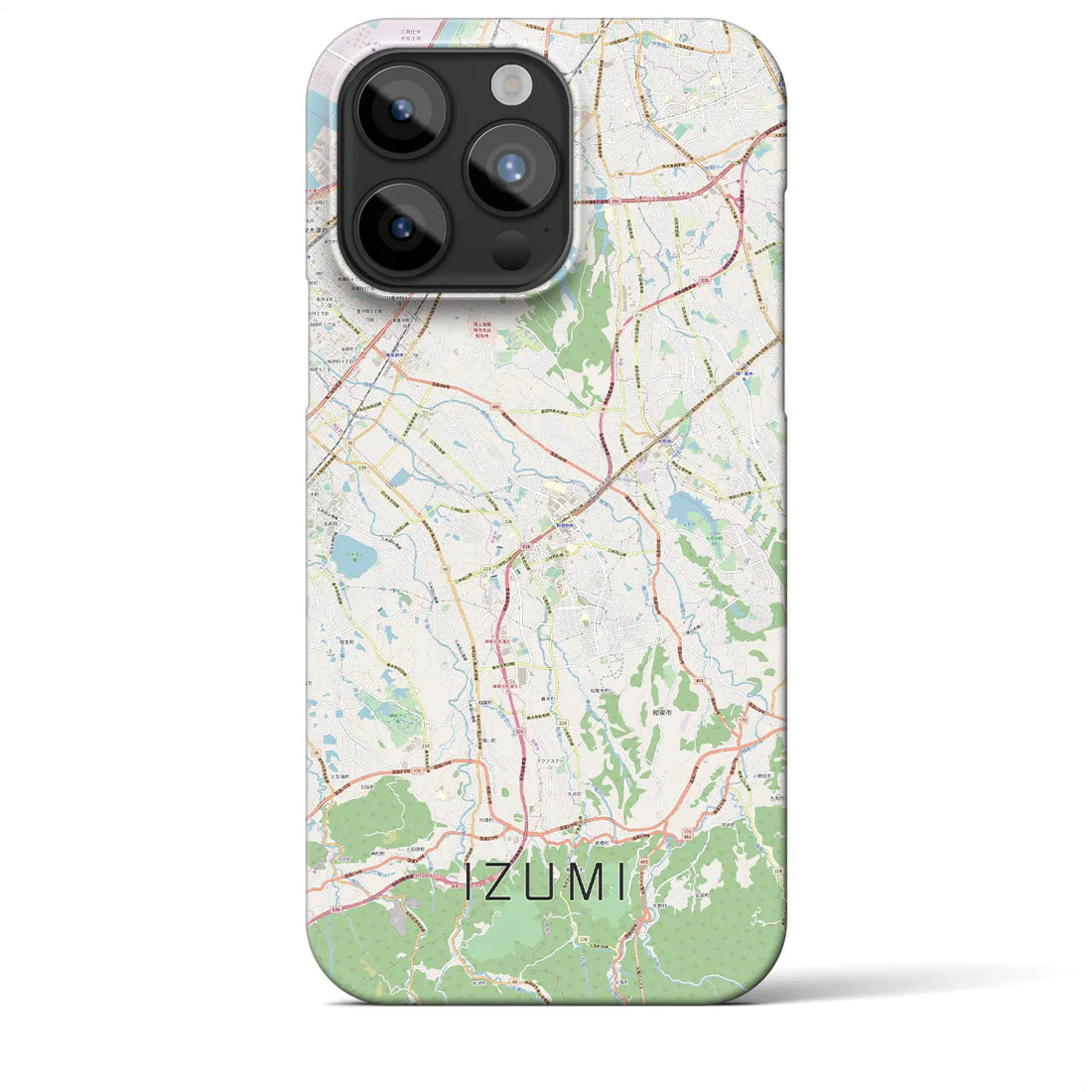 【和泉】地図柄iPhoneケース（バックカバータイプ・ナチュラル）iPhone 15 Pro Max 用