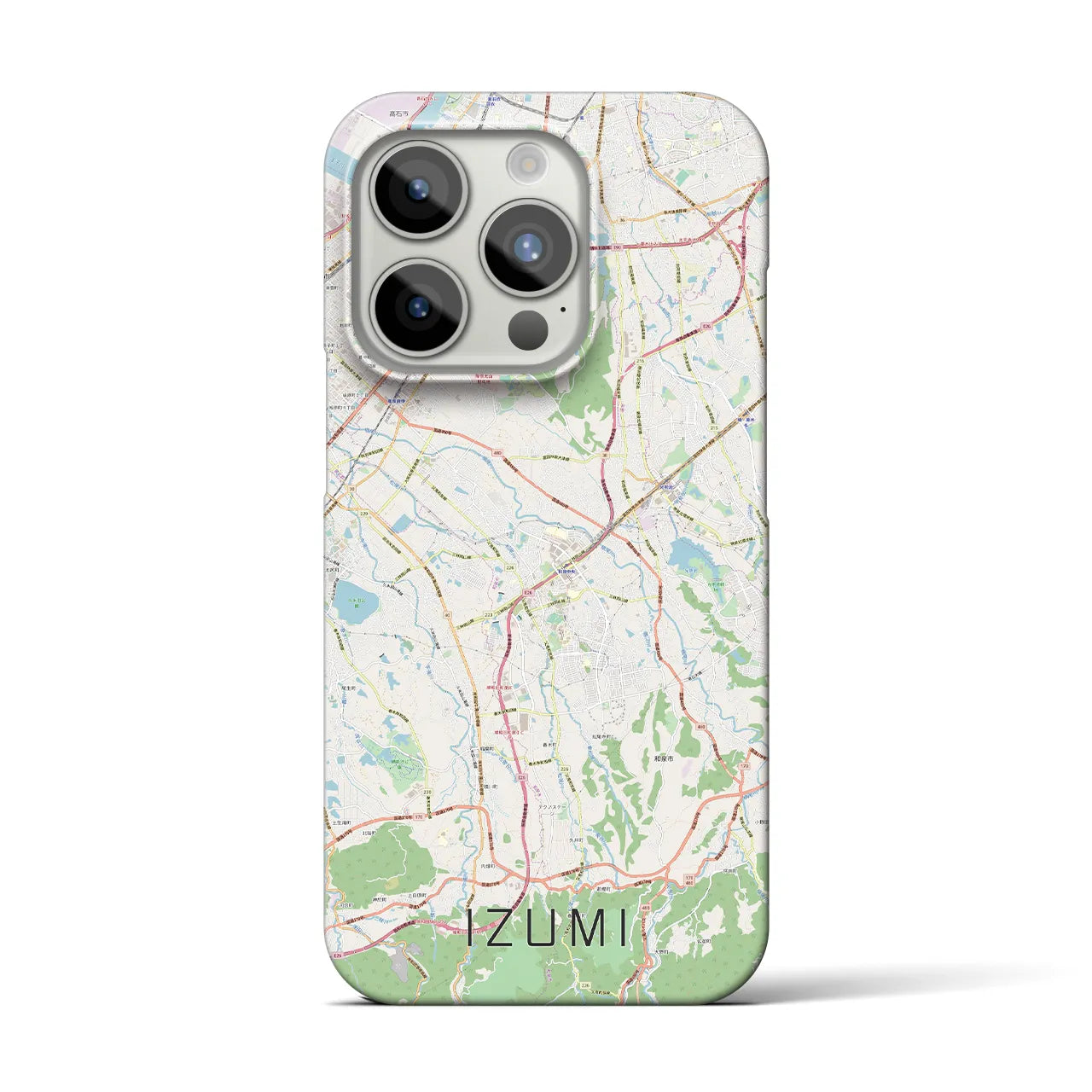 【和泉】地図柄iPhoneケース（バックカバータイプ・ナチュラル）iPhone 15 Pro 用