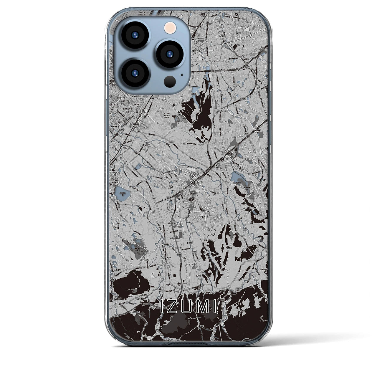 【和泉】地図柄iPhoneケース（クリアタイプ・モノトーン）iPhone 13 Pro Max 用