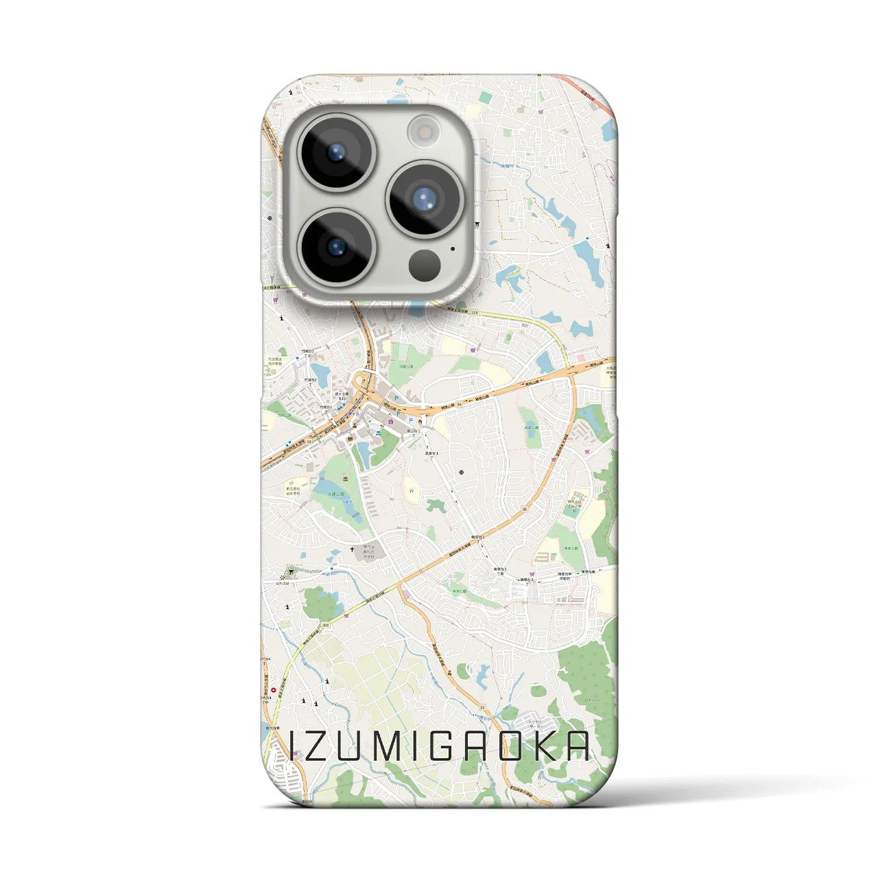 【泉ケ丘】地図柄iPhoneケース（バックカバータイプ・ナチュラル）iPhone 15 Pro 用