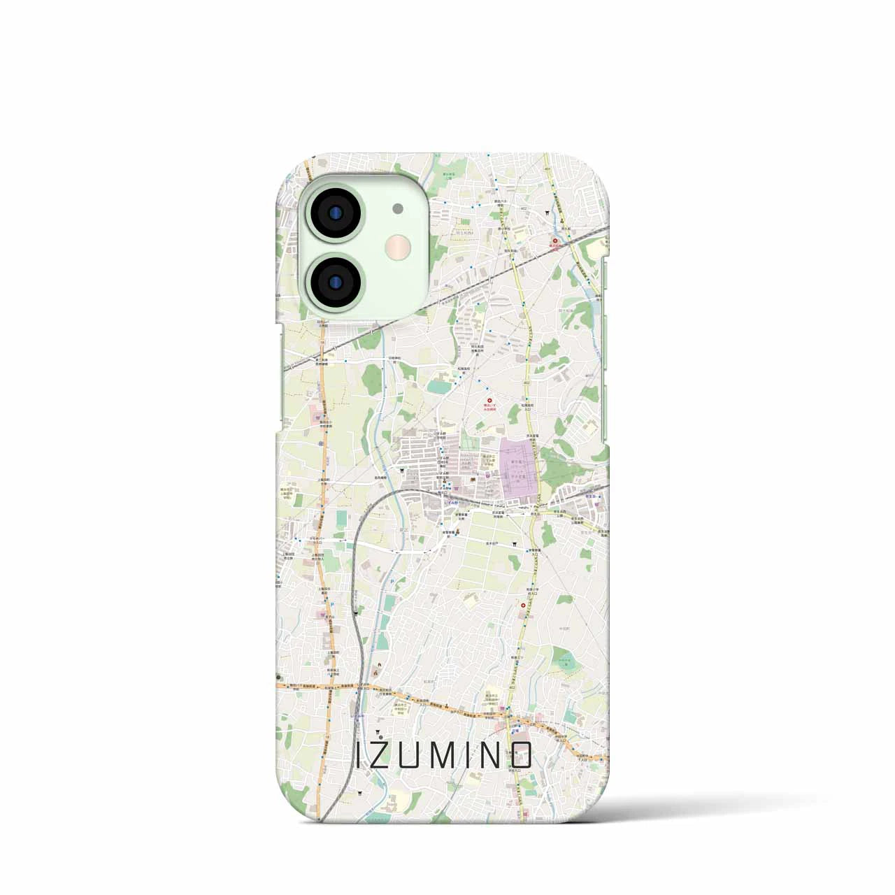 【いずみ野】地図柄iPhoneケース（バックカバータイプ・ナチュラル）iPhone 12 mini 用