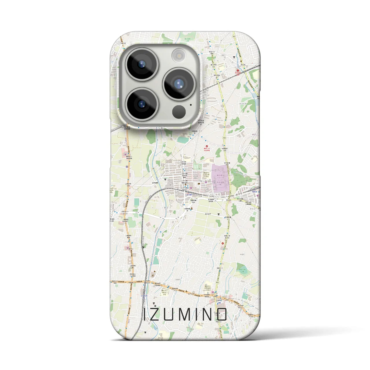 【いずみ野】地図柄iPhoneケース（バックカバータイプ・ナチュラル）iPhone 15 Pro 用