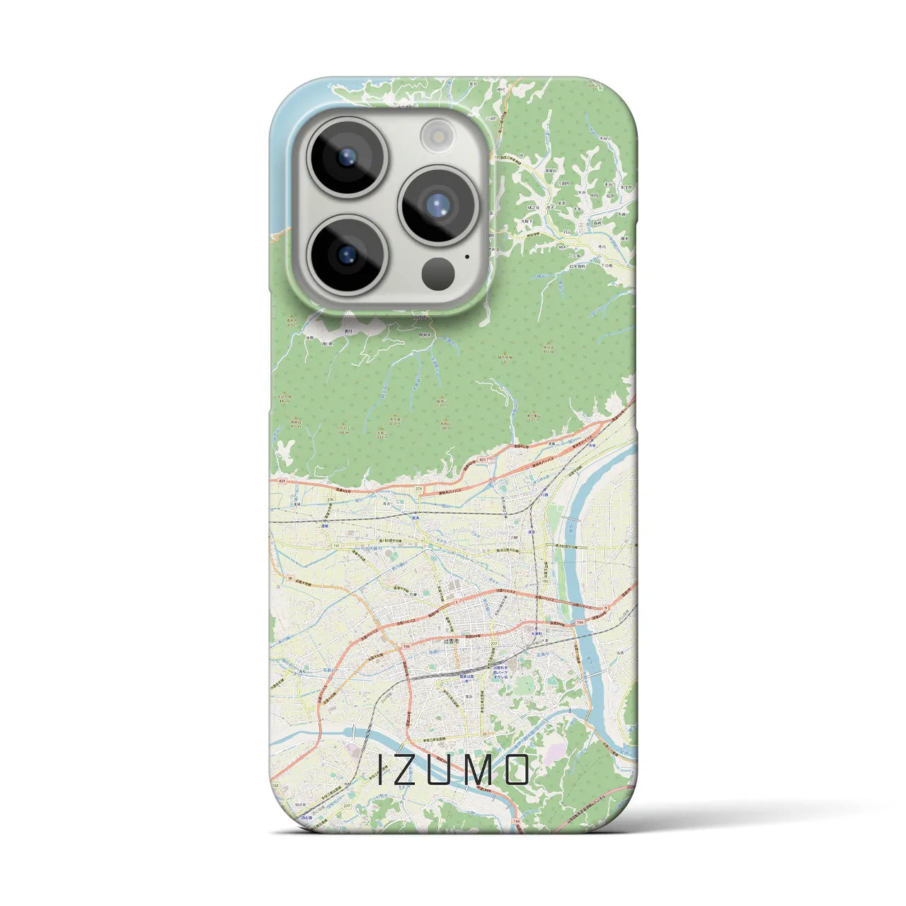 【出雲】地図柄iPhoneケース（バックカバータイプ・ナチュラル）iPhone 15 Pro 用