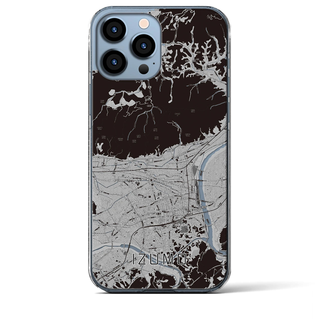 【出雲】地図柄iPhoneケース（クリアタイプ・モノトーン）iPhone 13 Pro Max 用