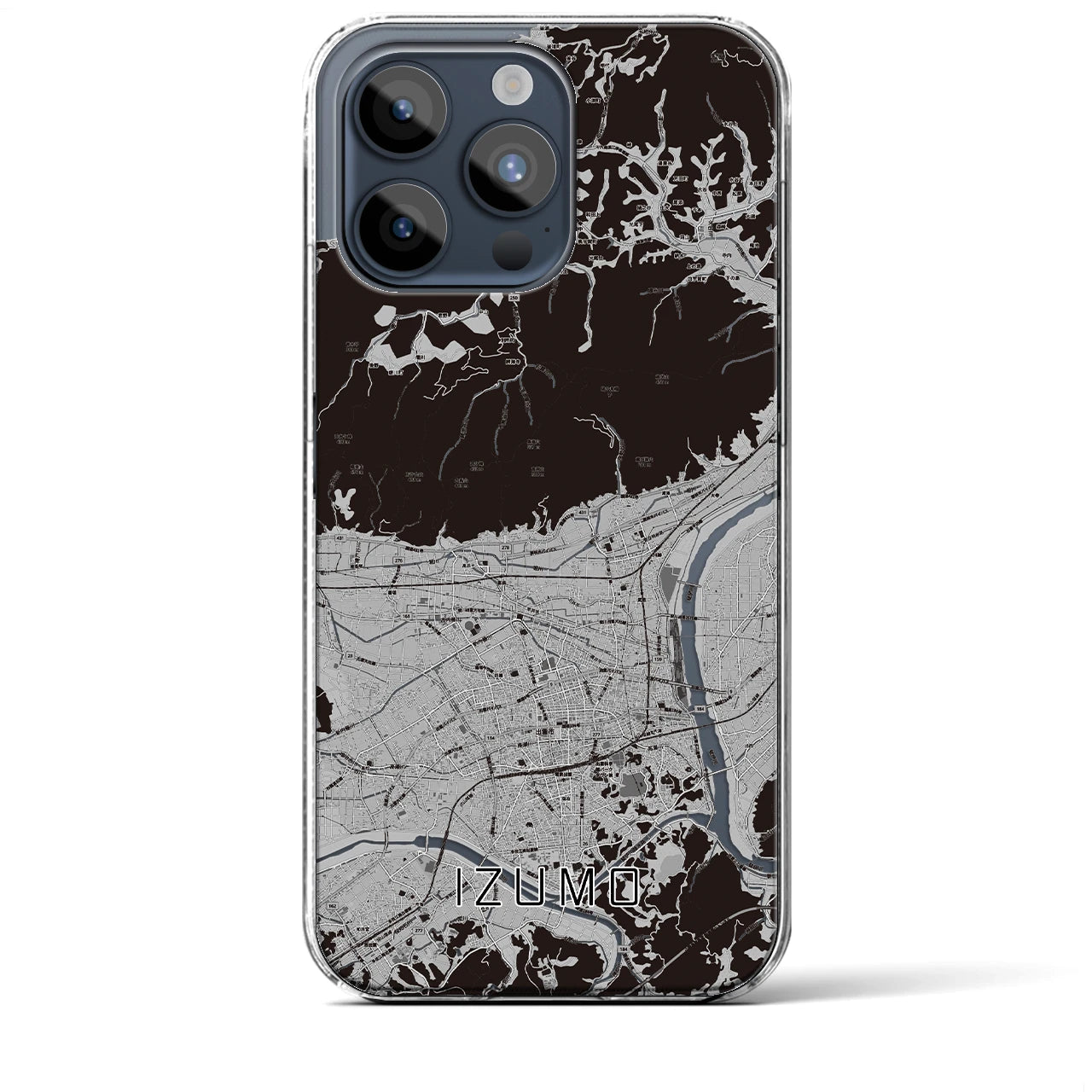 【出雲】地図柄iPhoneケース（クリアタイプ・モノトーン）iPhone 15 Pro Max 用