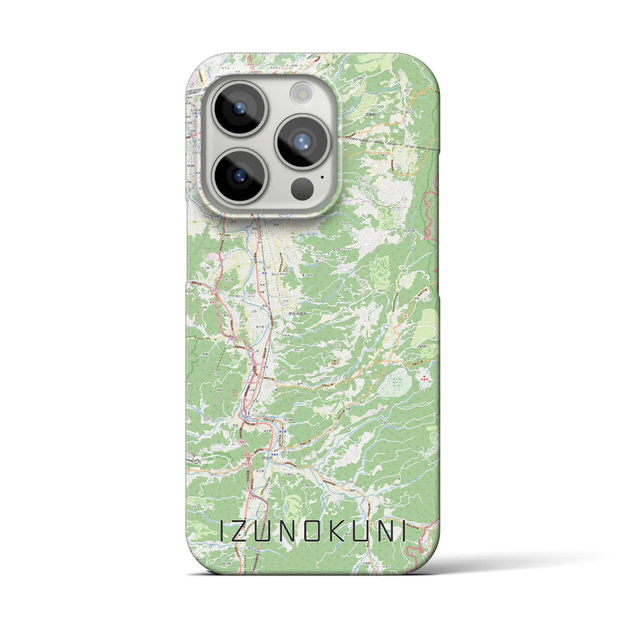 【伊豆の国】地図柄iPhoneケース（バックカバータイプ・ナチュラル）iPhone 15 Pro 用