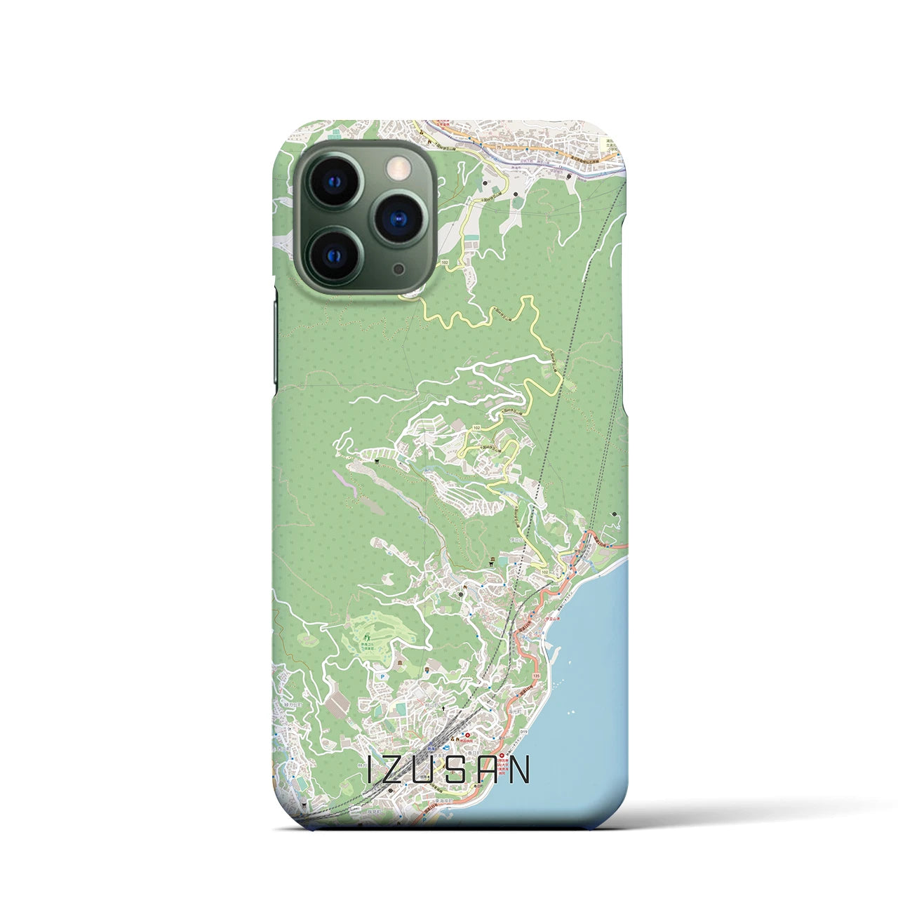 【伊豆山】地図柄iPhoneケース（バックカバータイプ・ナチュラル）iPhone 11 Pro 用