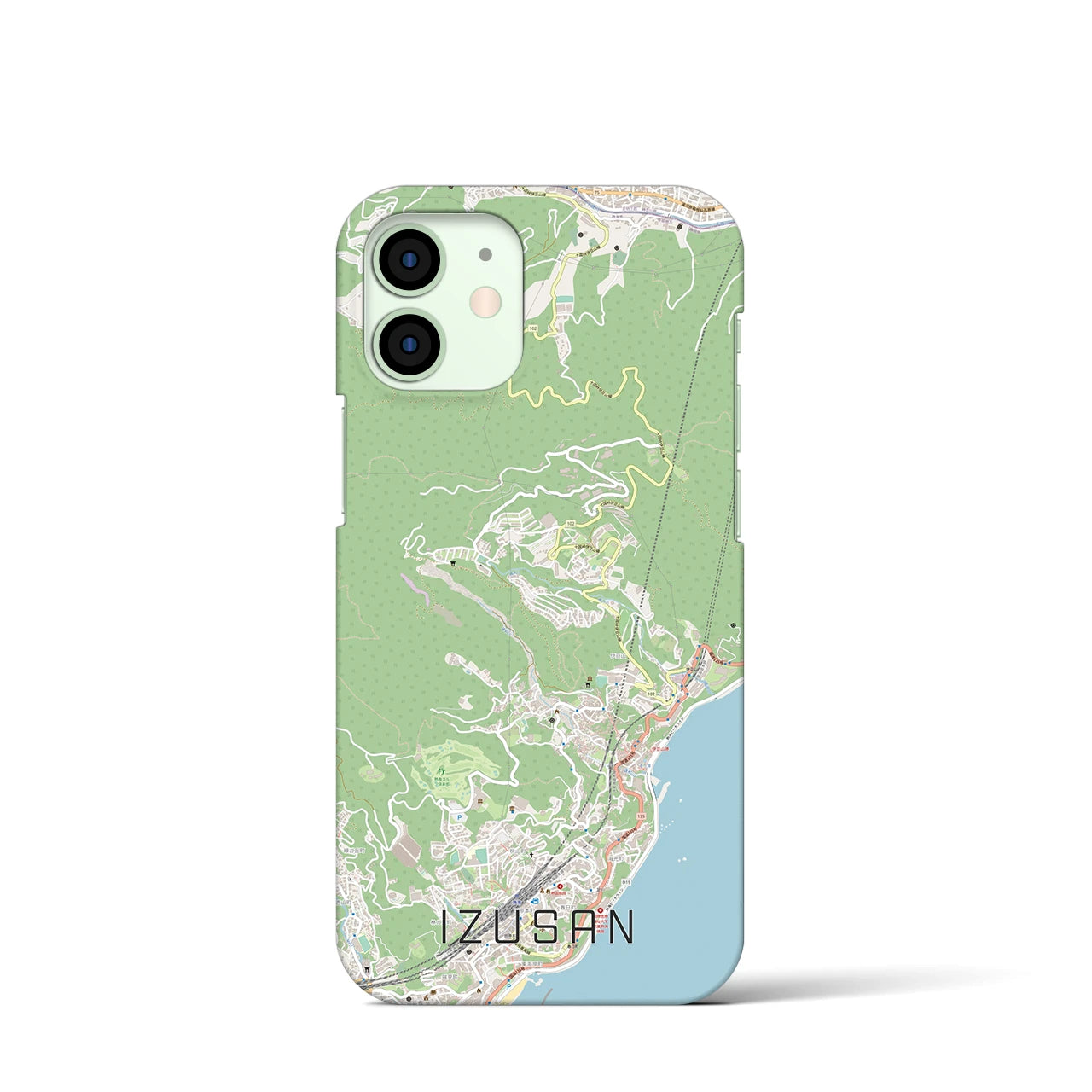 【伊豆山】地図柄iPhoneケース（バックカバータイプ・ナチュラル）iPhone 12 mini 用