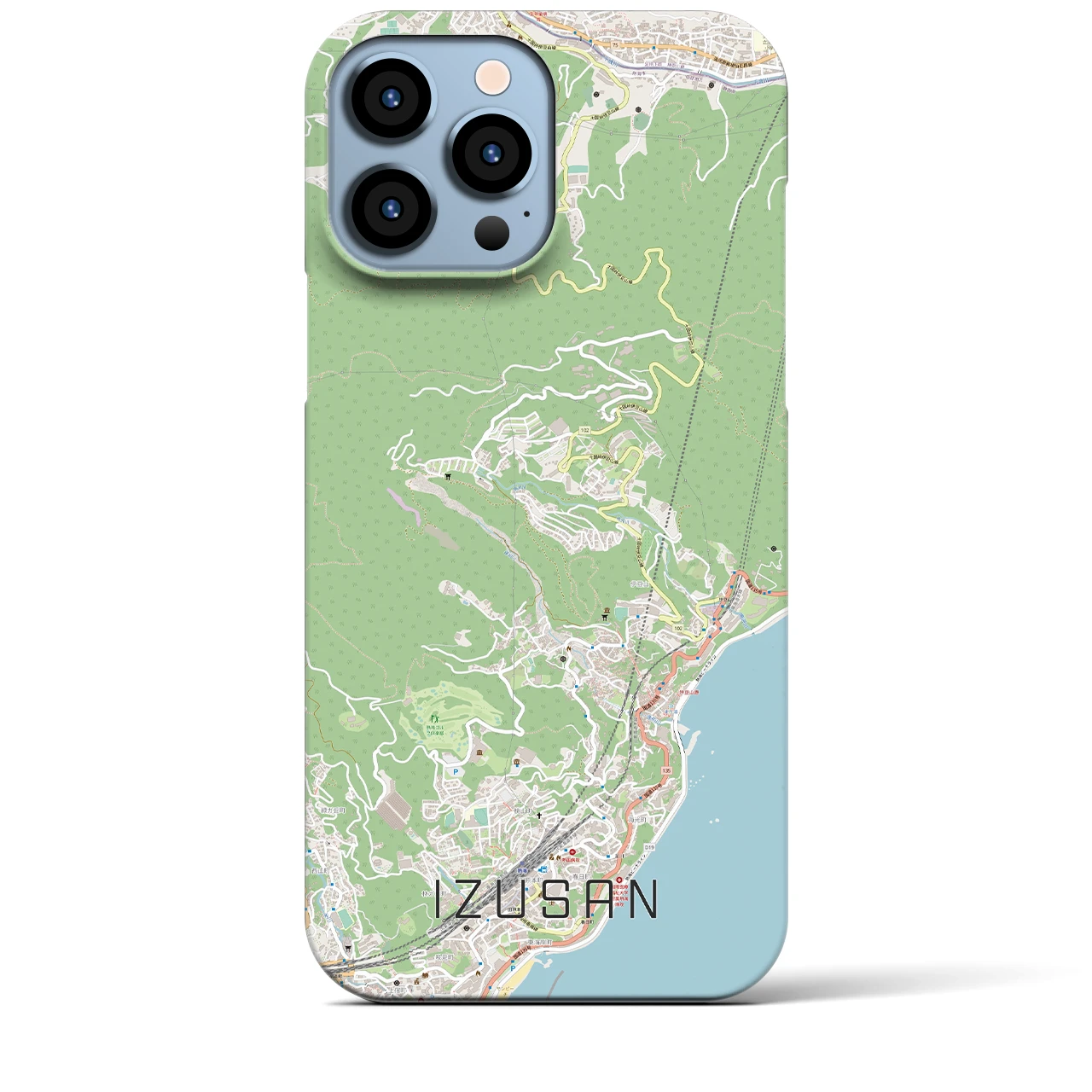 【伊豆山】地図柄iPhoneケース（バックカバータイプ・ナチュラル）iPhone 13 Pro Max 用
