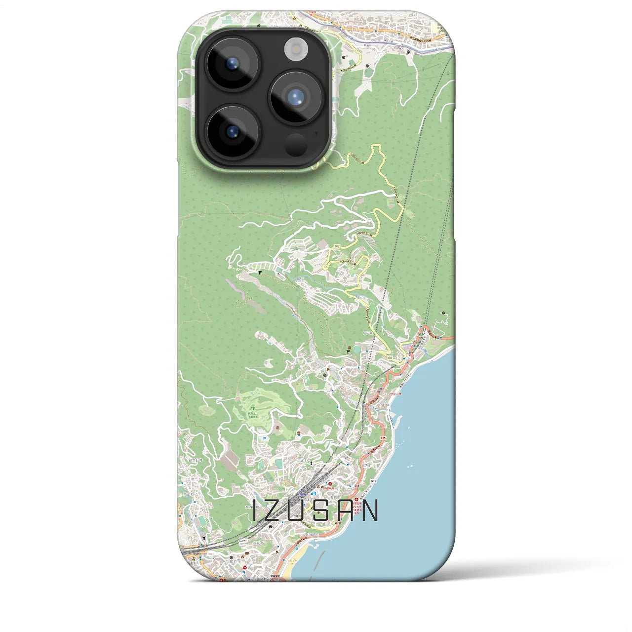 【伊豆山】地図柄iPhoneケース（バックカバータイプ・ナチュラル）iPhone 15 Pro Max 用