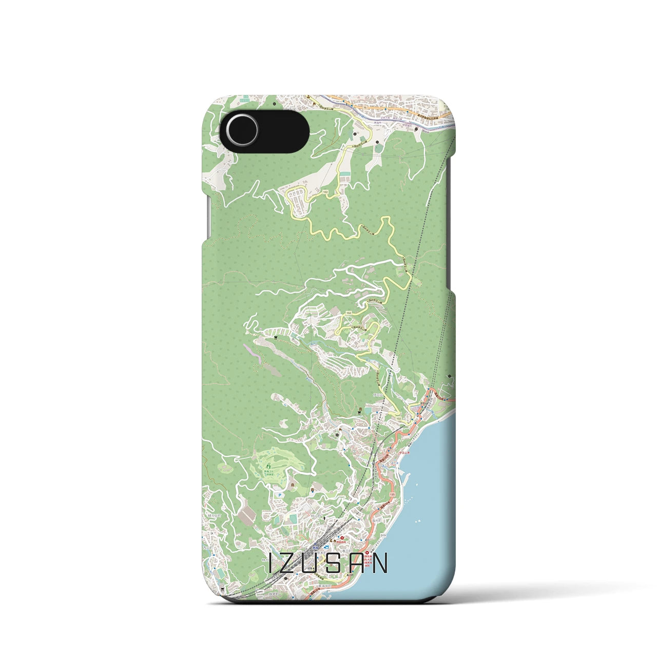 【伊豆山】地図柄iPhoneケース（バックカバータイプ・ナチュラル）iPhone SE（第3 / 第2世代） / 8 / 7 / 6s / 6 用