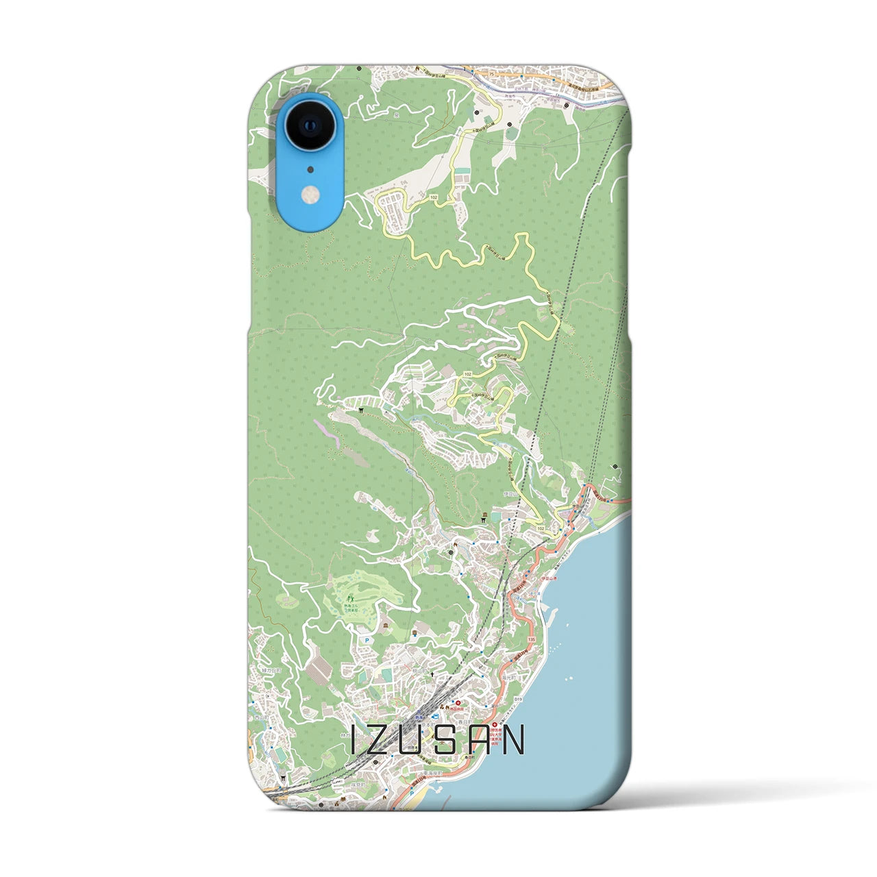 【伊豆山】地図柄iPhoneケース（バックカバータイプ・ナチュラル）iPhone XR 用