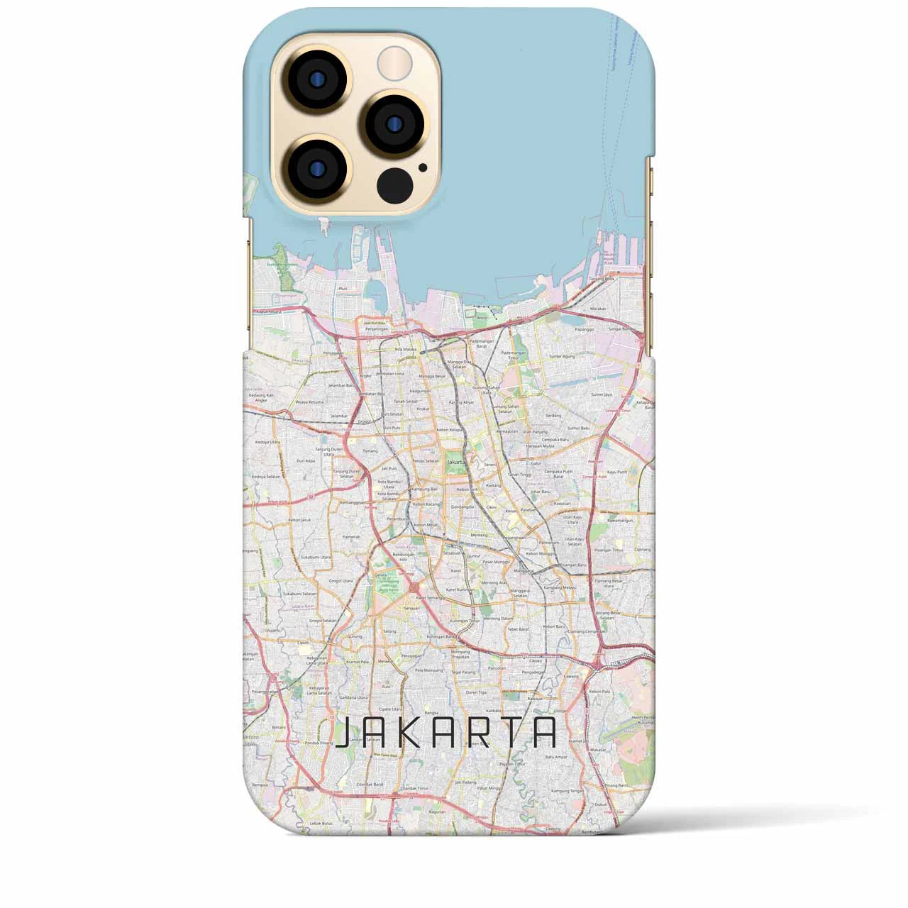 【ジャカルタ】地図柄iPhoneケース（バックカバータイプ・ナチュラル）iPhone 12 Pro Max 用