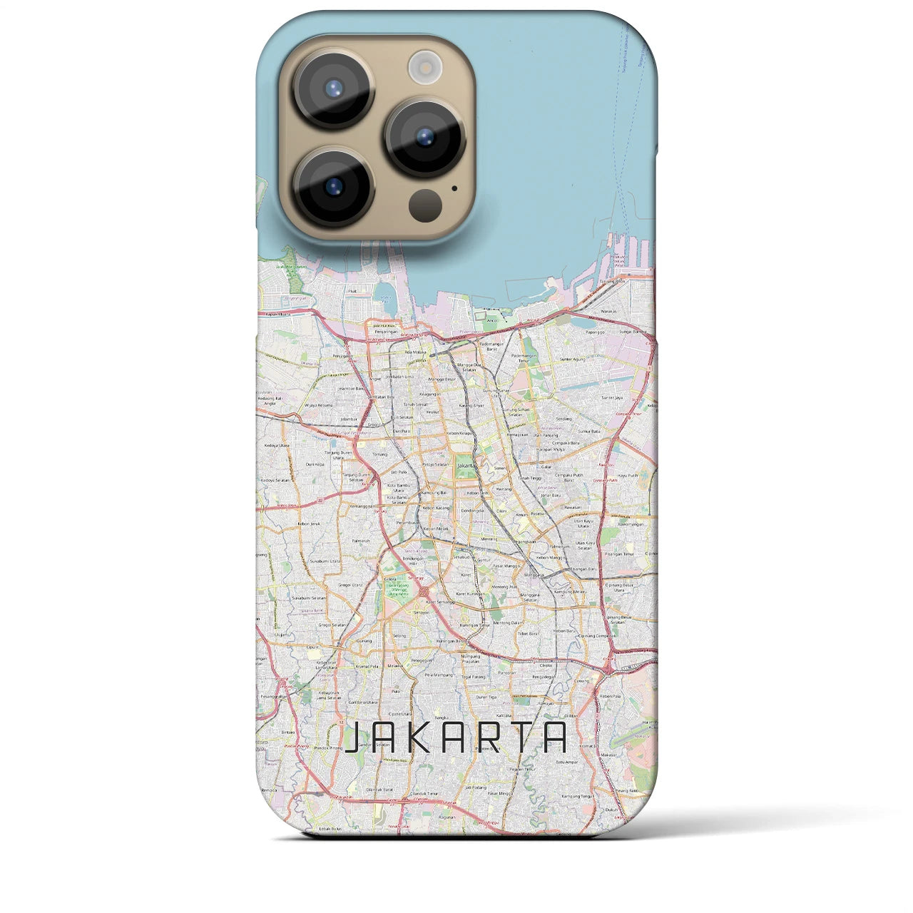 【ジャカルタ】地図柄iPhoneケース（バックカバータイプ・ナチュラル）iPhone 14 Pro Max 用