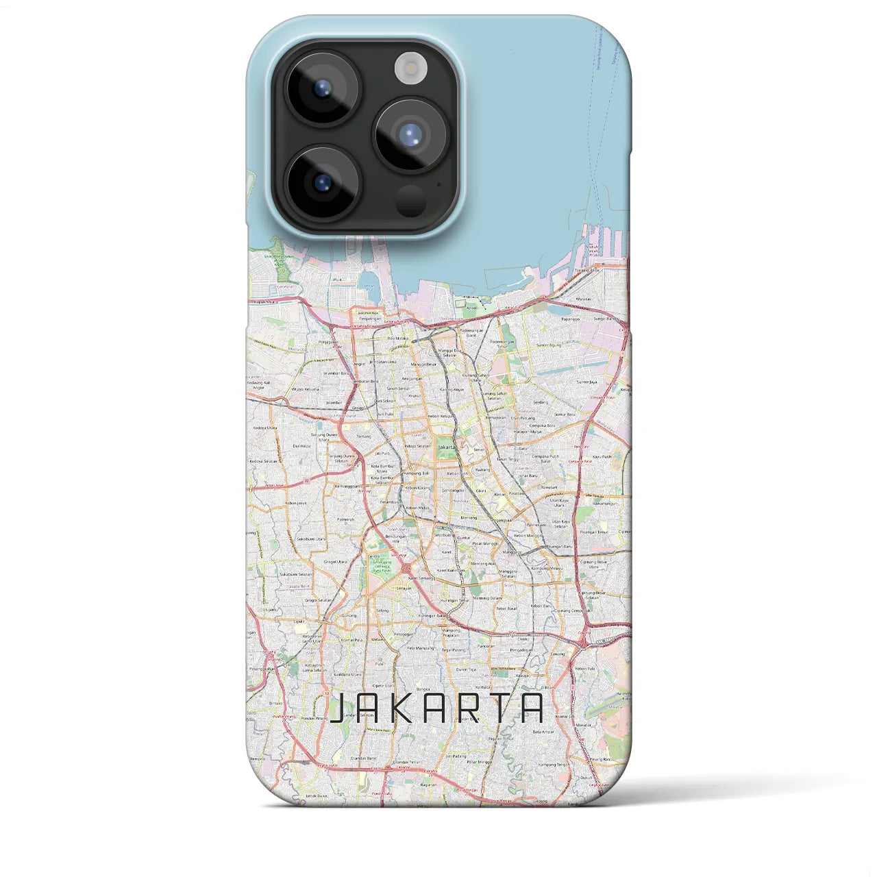 【ジャカルタ】地図柄iPhoneケース（バックカバータイプ・ナチュラル）iPhone 15 Pro Max 用