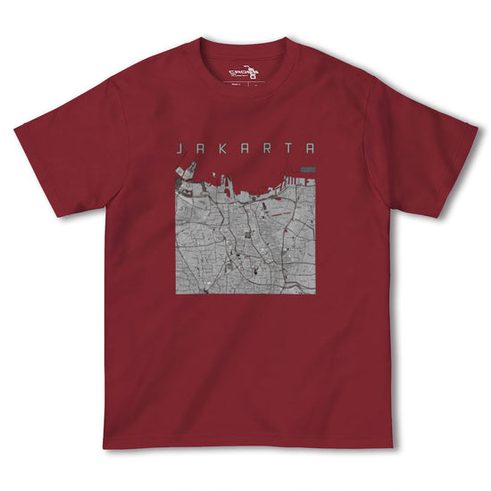 【ジャカルタ（インドネシア）】地図柄ヘビーウェイトTシャツ