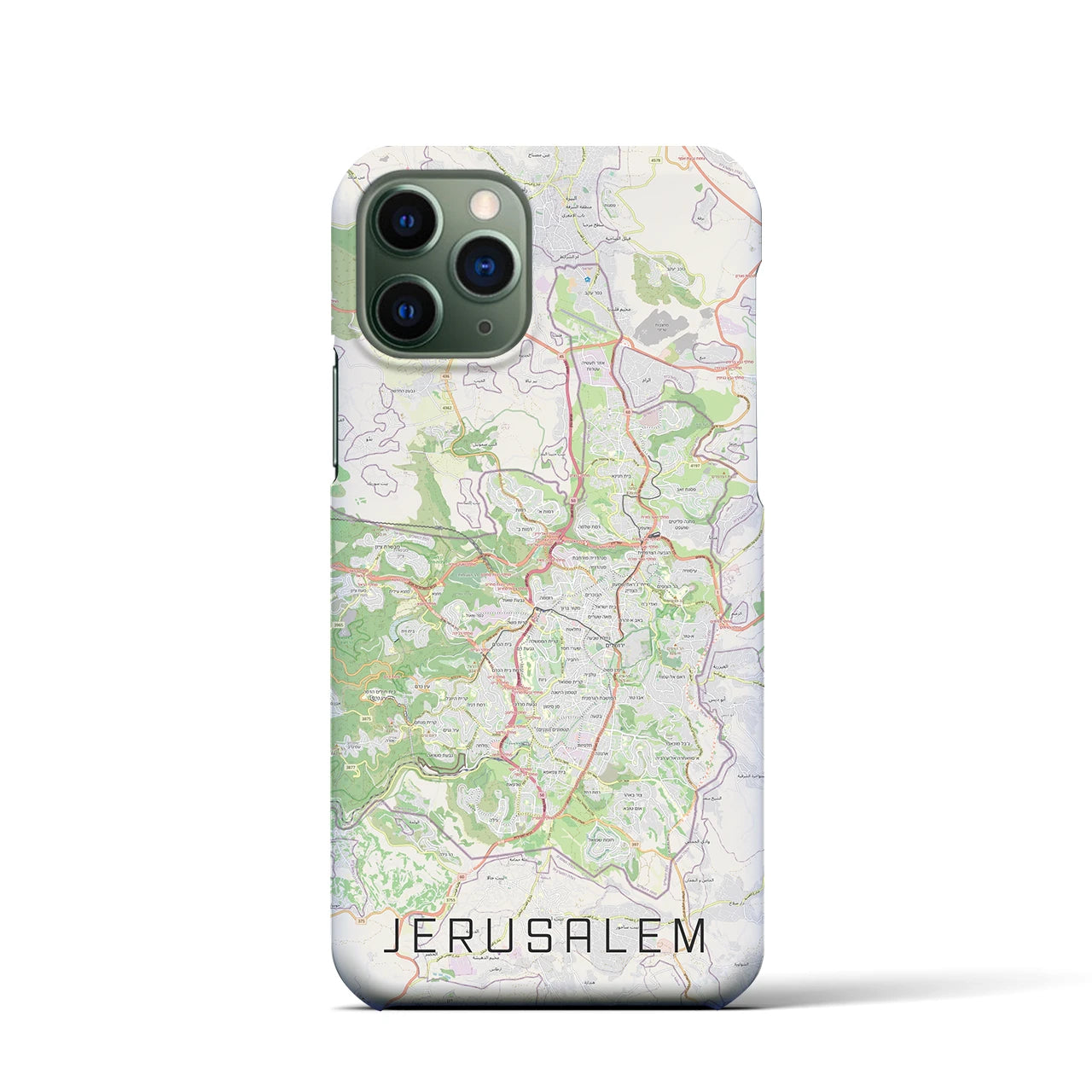 【エルサレム】地図柄iPhoneケース（バックカバータイプ・ナチュラル）iPhone 11 Pro 用