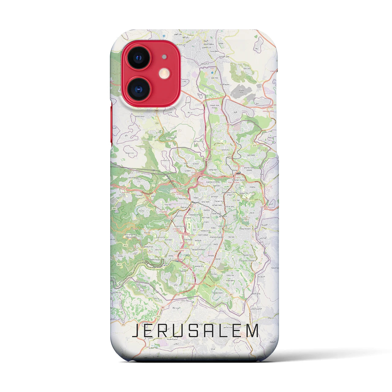 【エルサレム】地図柄iPhoneケース（バックカバータイプ・ナチュラル）iPhone 11 用