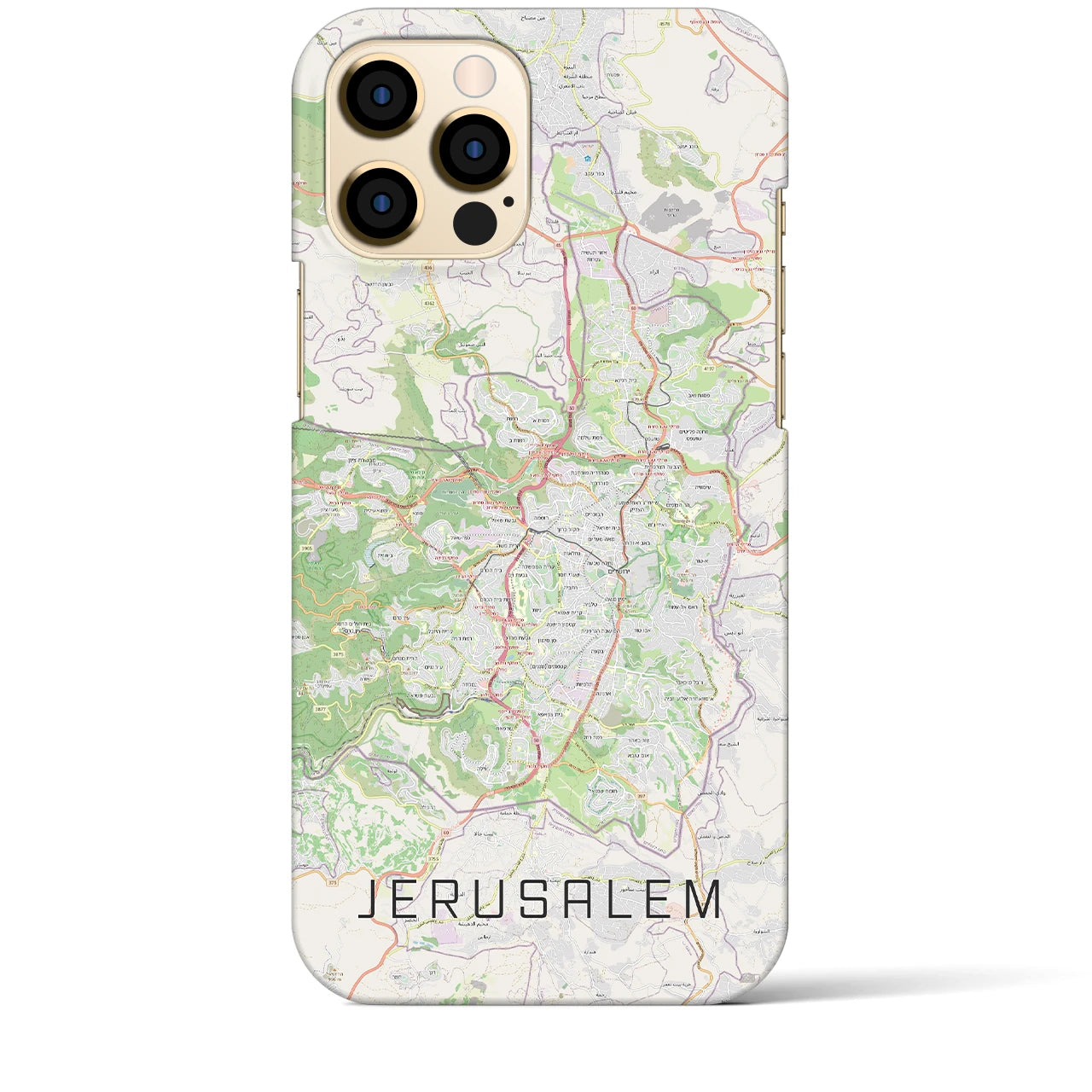 【エルサレム】地図柄iPhoneケース（バックカバータイプ・ナチュラル）iPhone 12 Pro Max 用