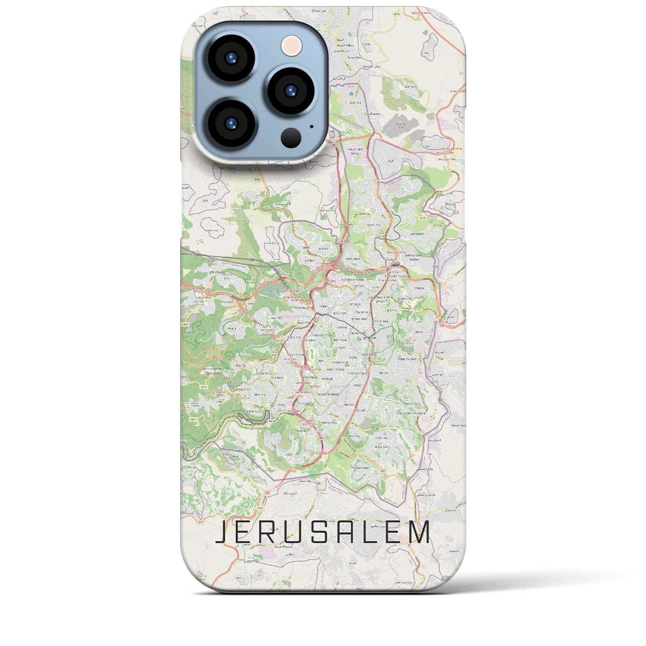 【エルサレム】地図柄iPhoneケース（バックカバータイプ・ナチュラル）iPhone 13 Pro Max 用