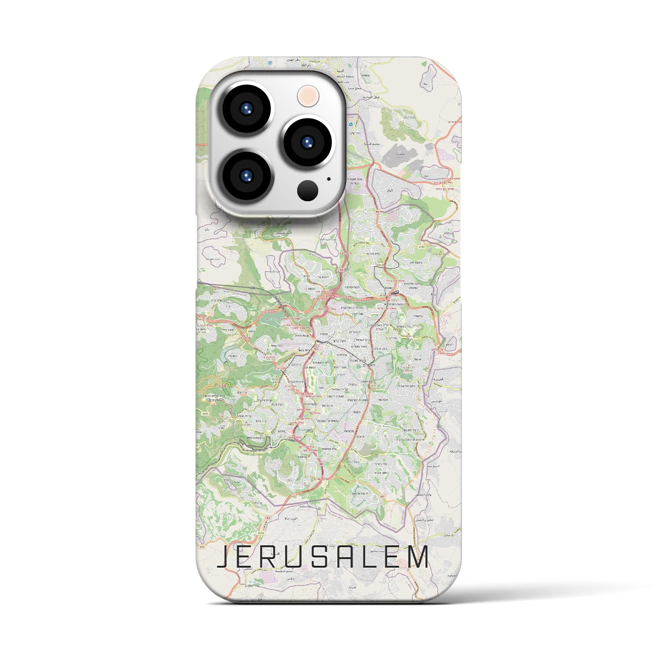 【エルサレム】地図柄iPhoneケース（バックカバータイプ・ナチュラル）iPhone 13 Pro 用